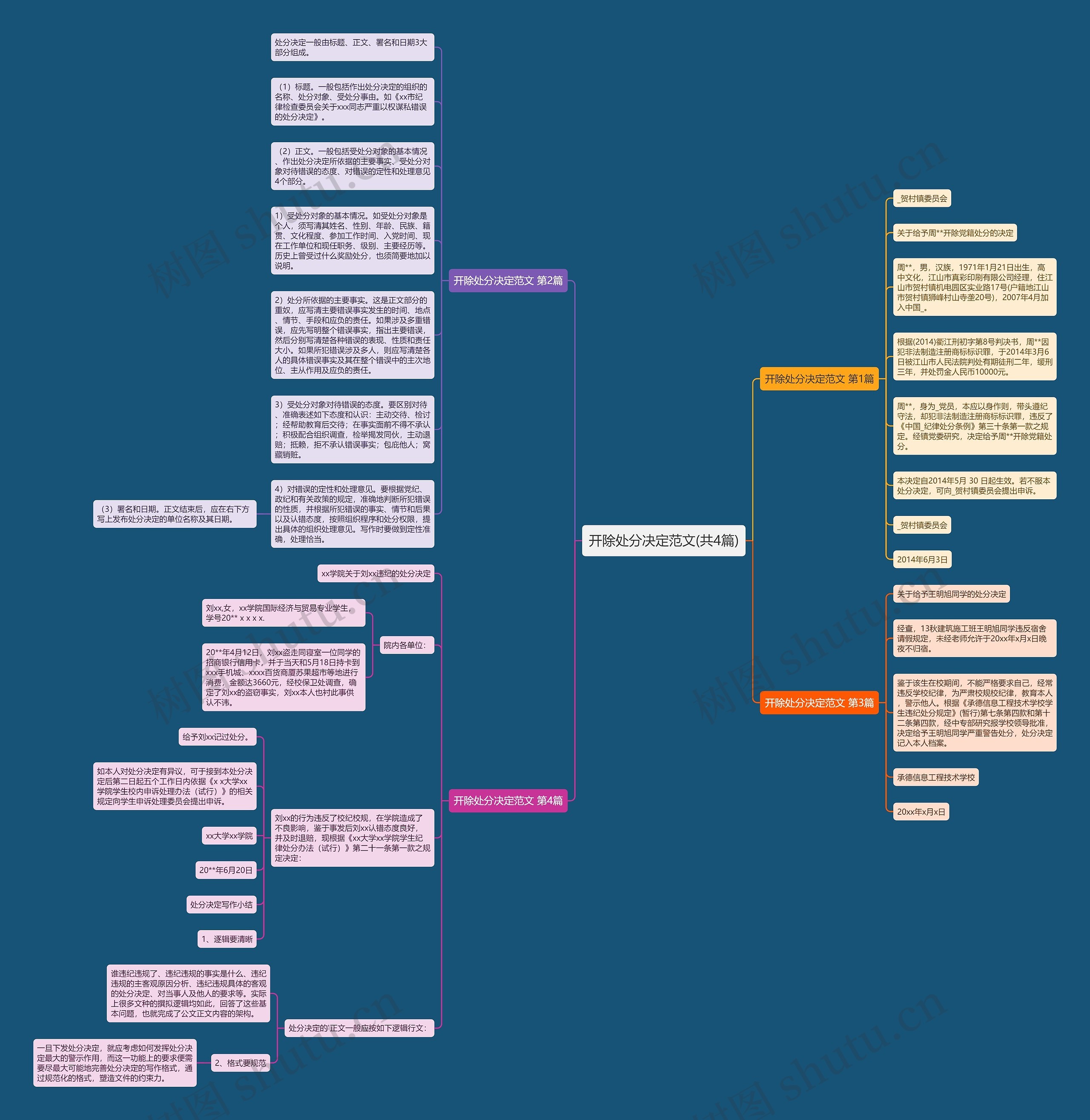 开除处分决定范文(共4篇)思维导图