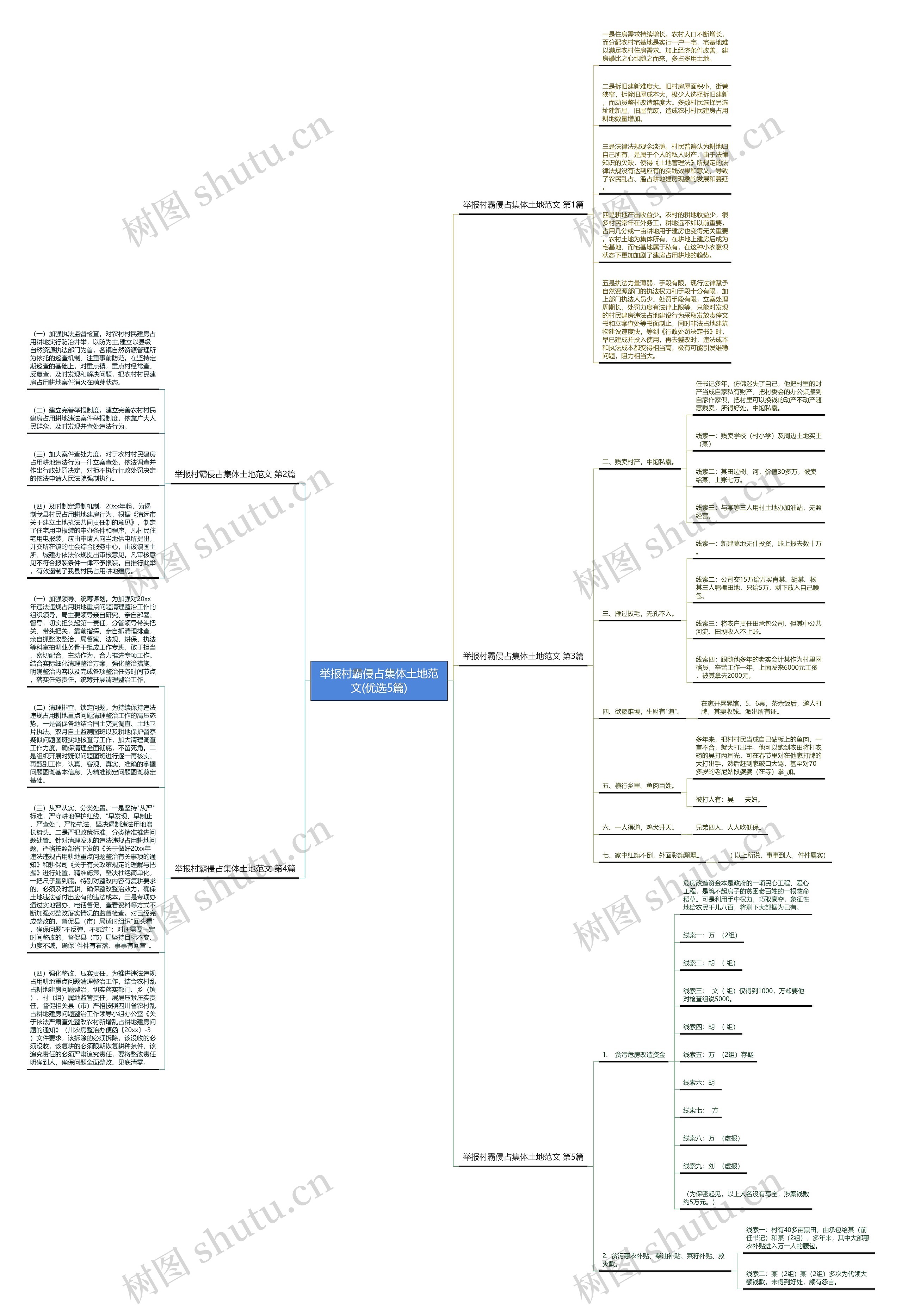 举报村霸侵占集体土地范文(优选5篇)思维导图