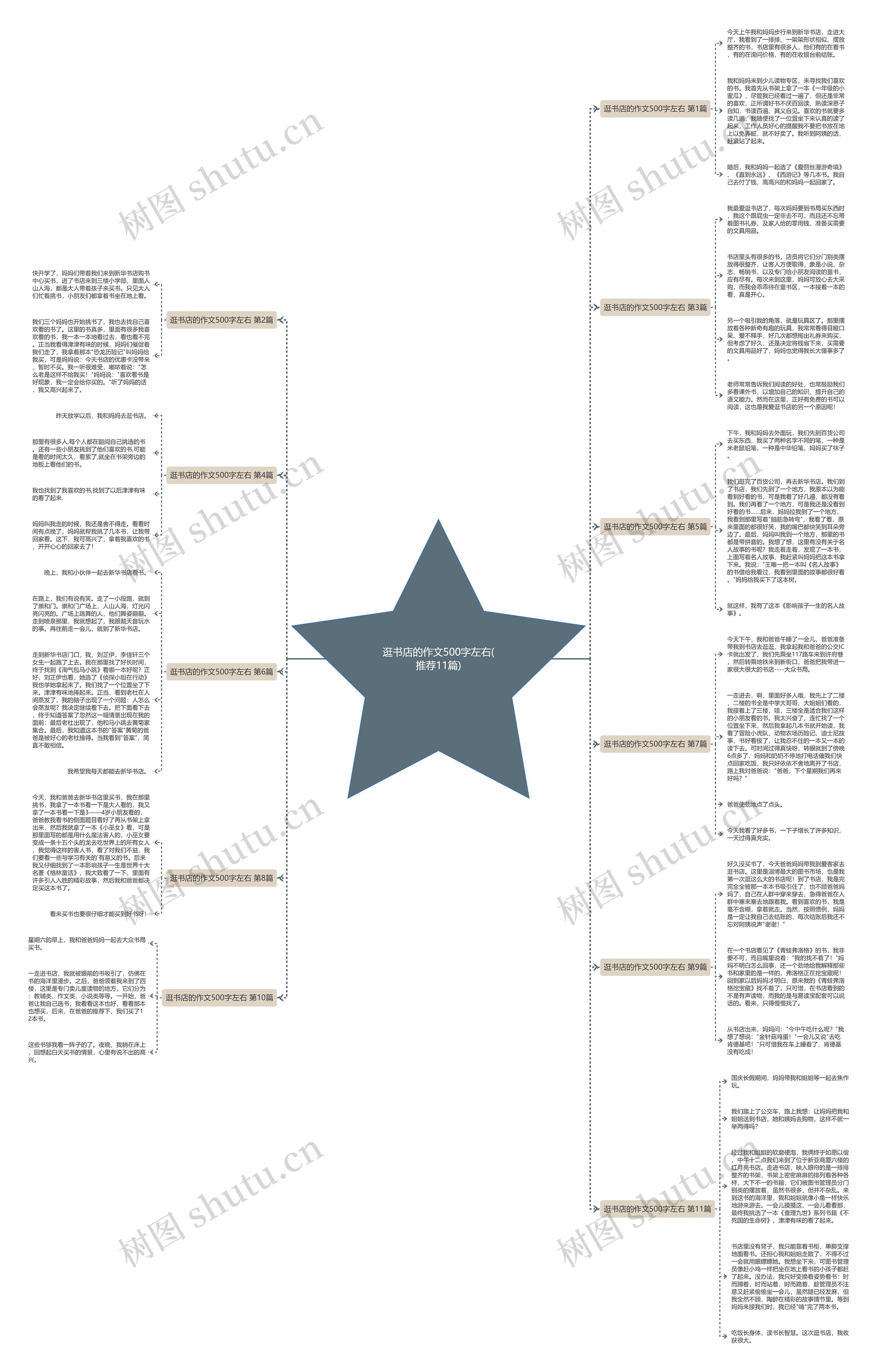 逛书店的作文500字左右(推荐11篇)思维导图