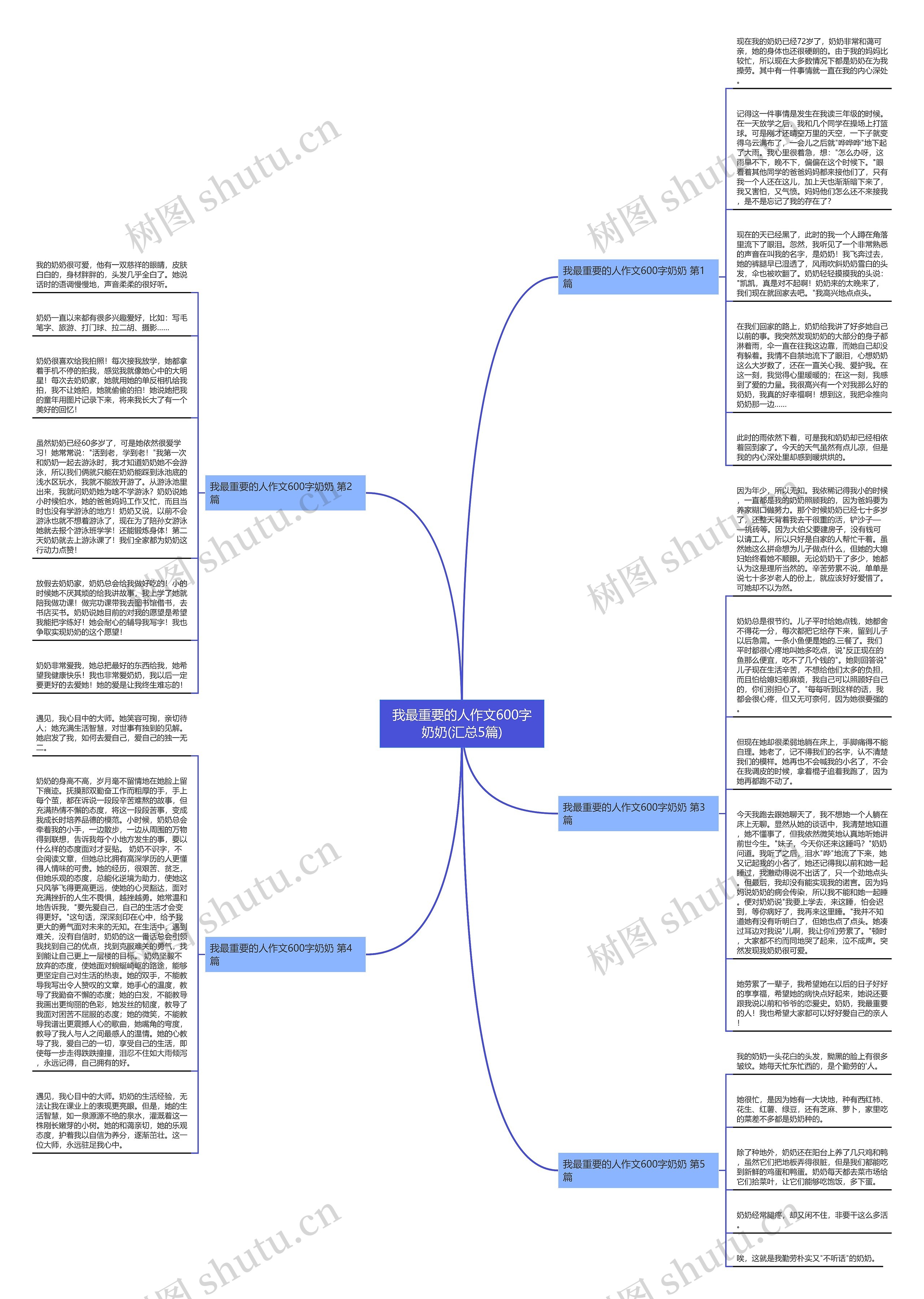 我最重要的人作文600字奶奶(汇总5篇)思维导图