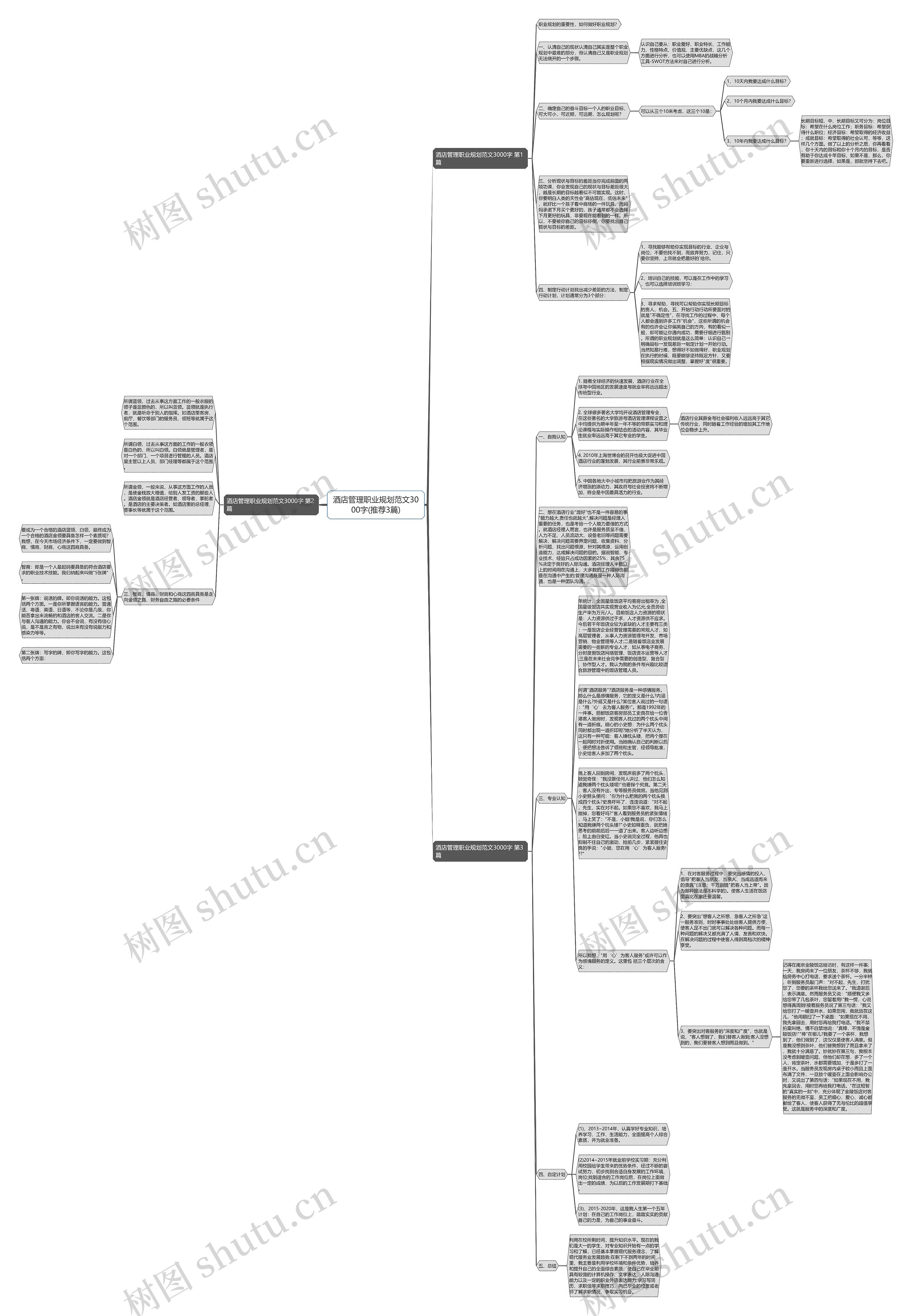 酒店管理职业规划范文3000字(推荐3篇)思维导图