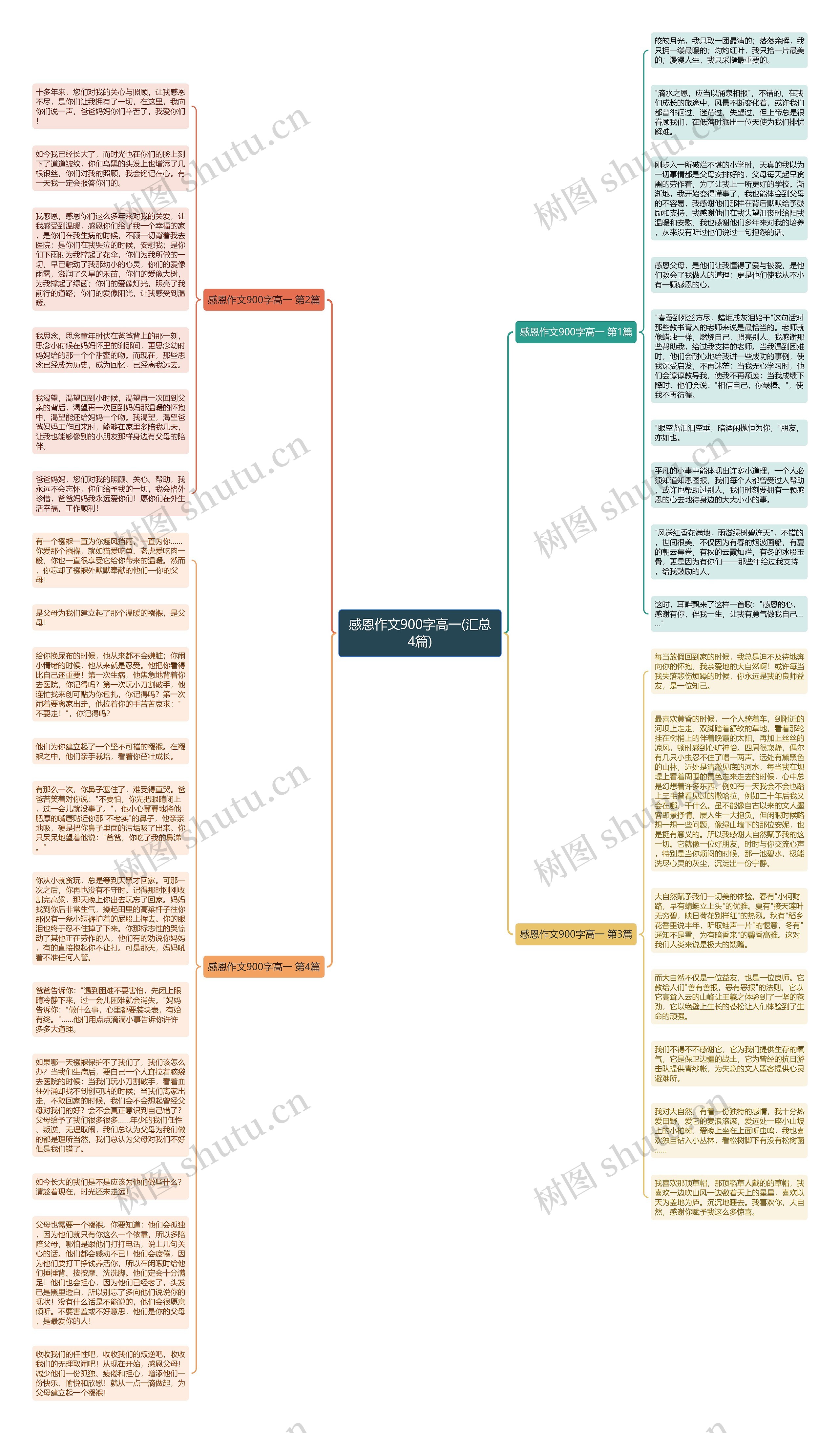 感恩作文900字高一(汇总4篇)思维导图
