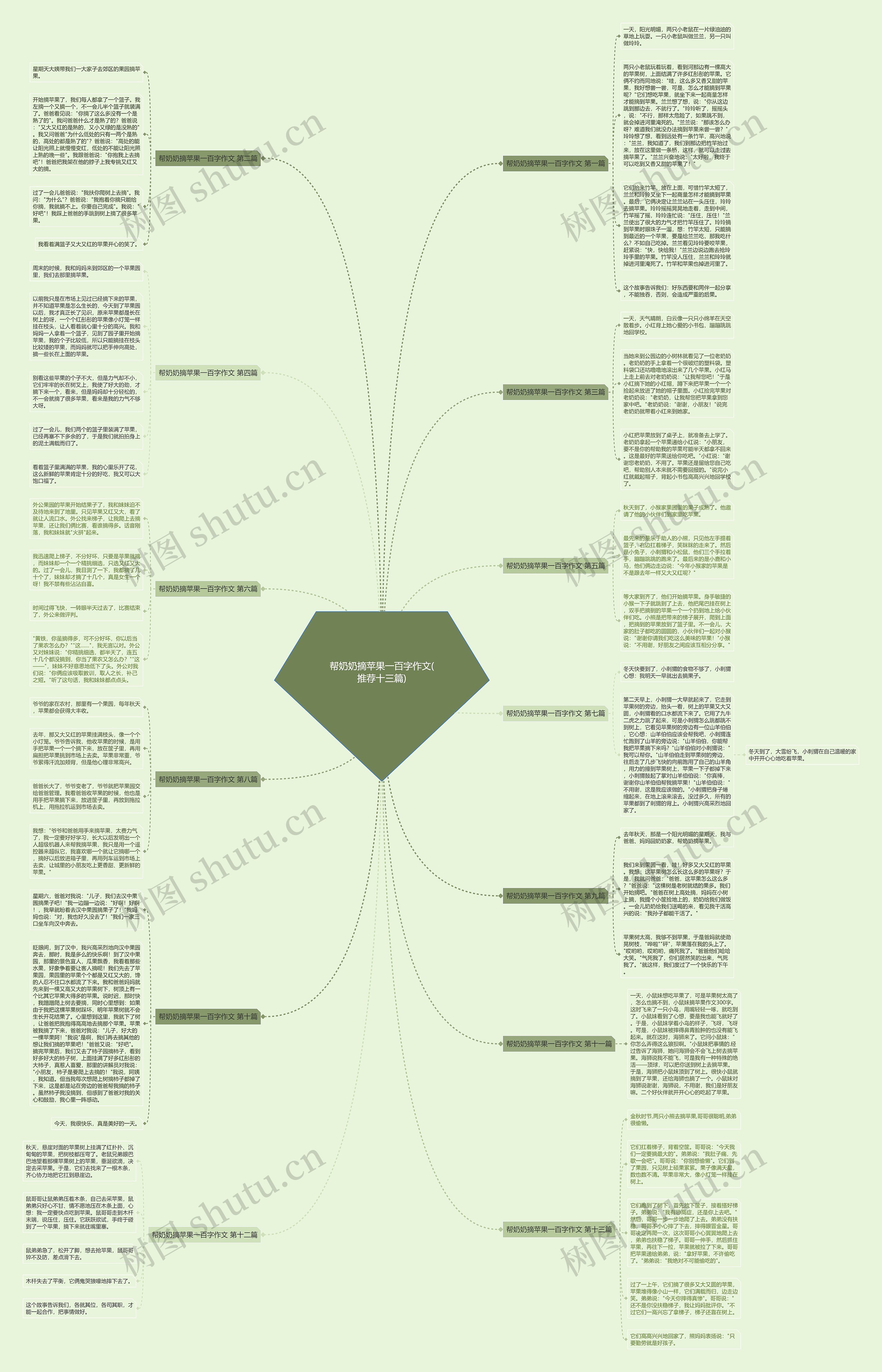 帮奶奶摘苹果一百字作文(推荐十三篇)思维导图