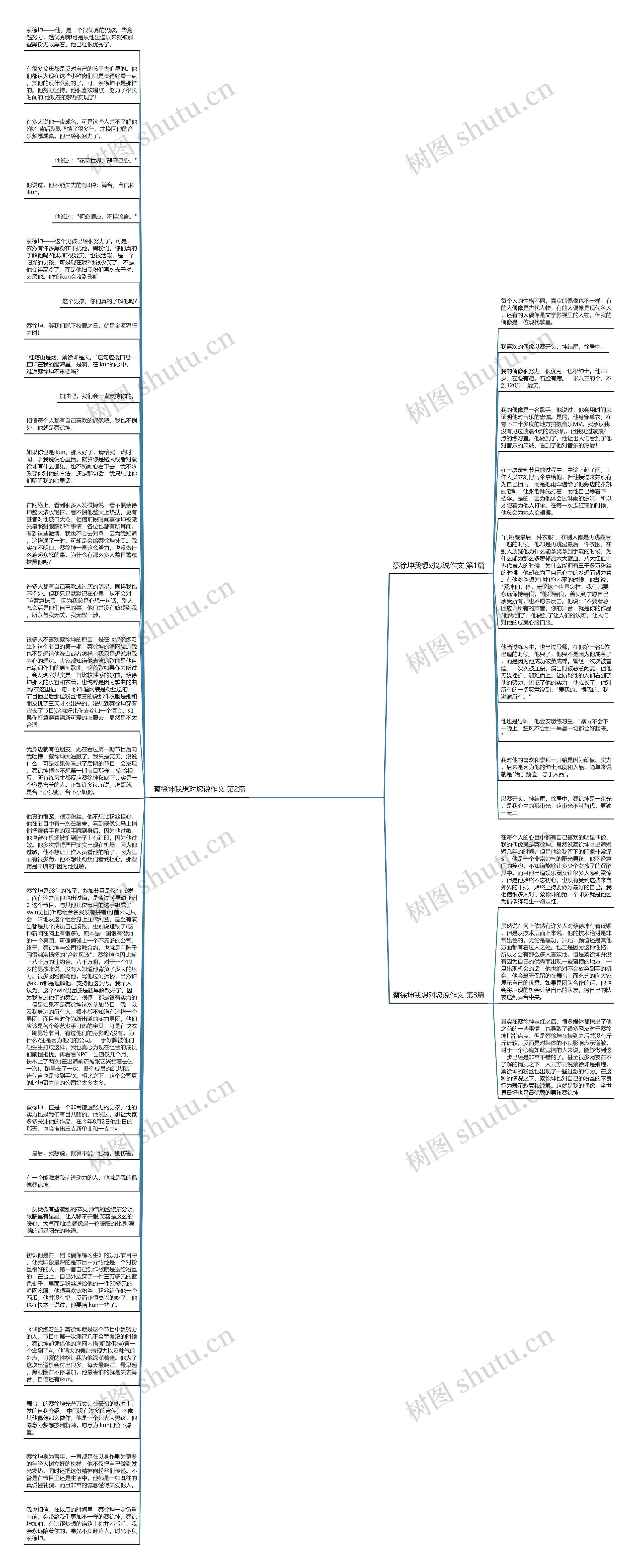 蔡徐坤我想对您说作文(3篇)思维导图