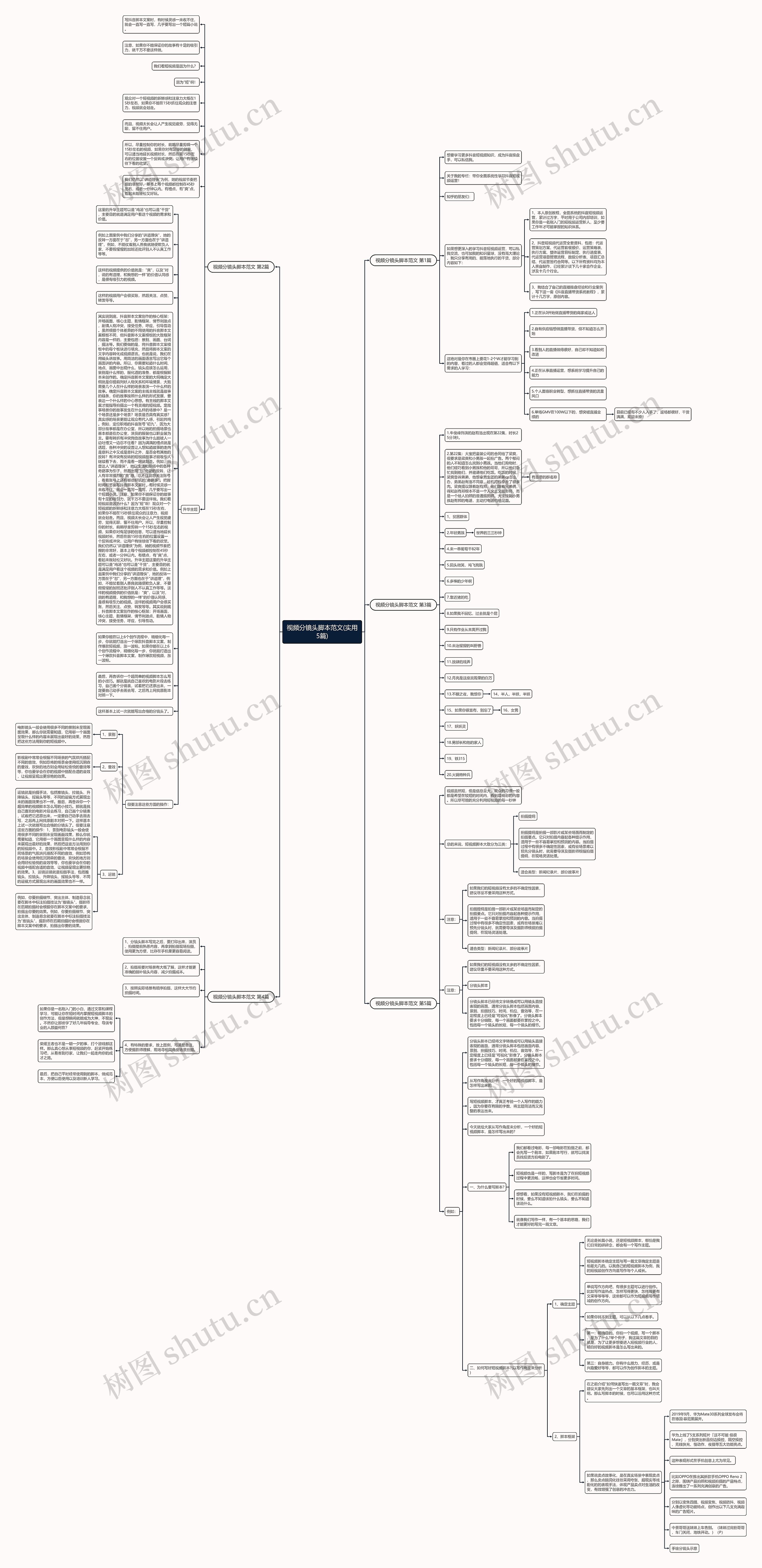 视频分镜头脚本范文(实用5篇)思维导图