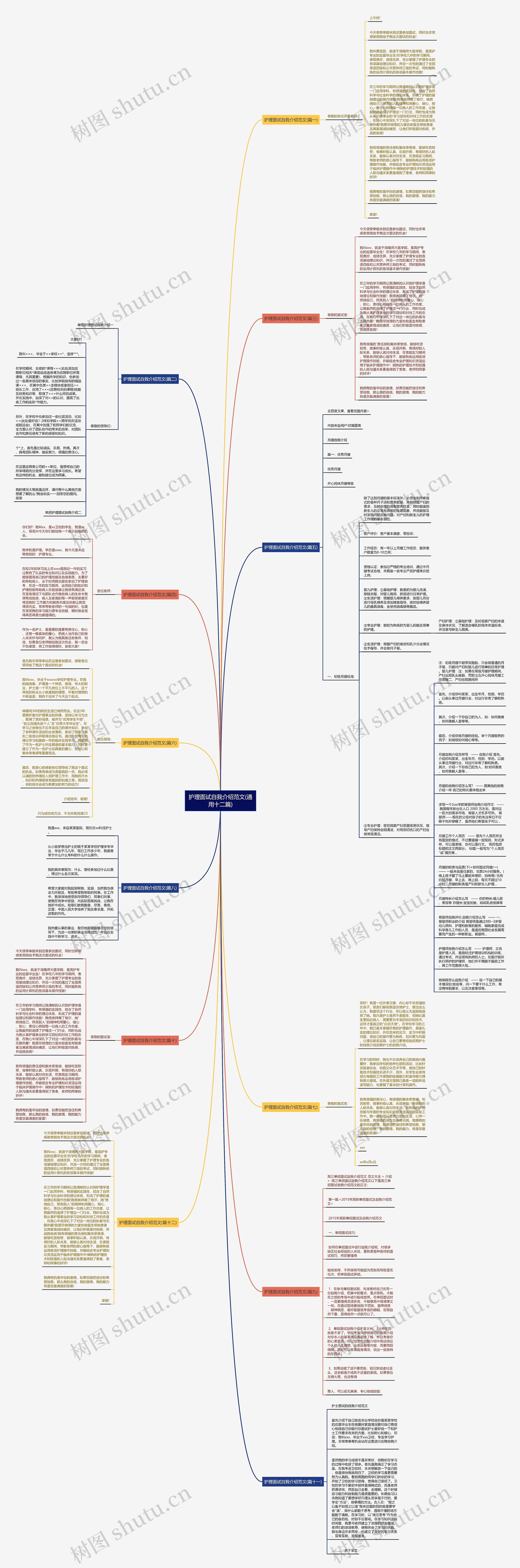 护理面试自我介绍范文(通用十二篇)思维导图