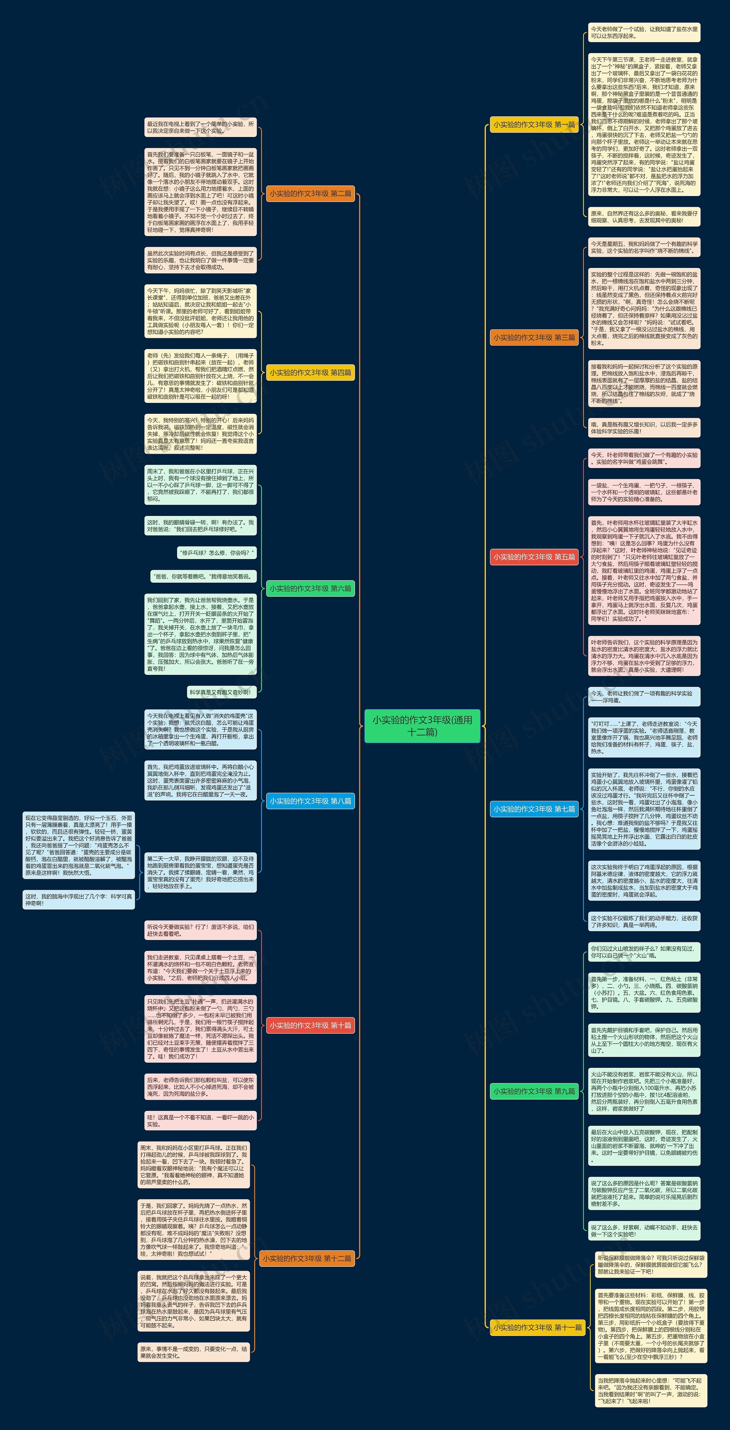 小实验的作文3年级(通用十二篇)思维导图