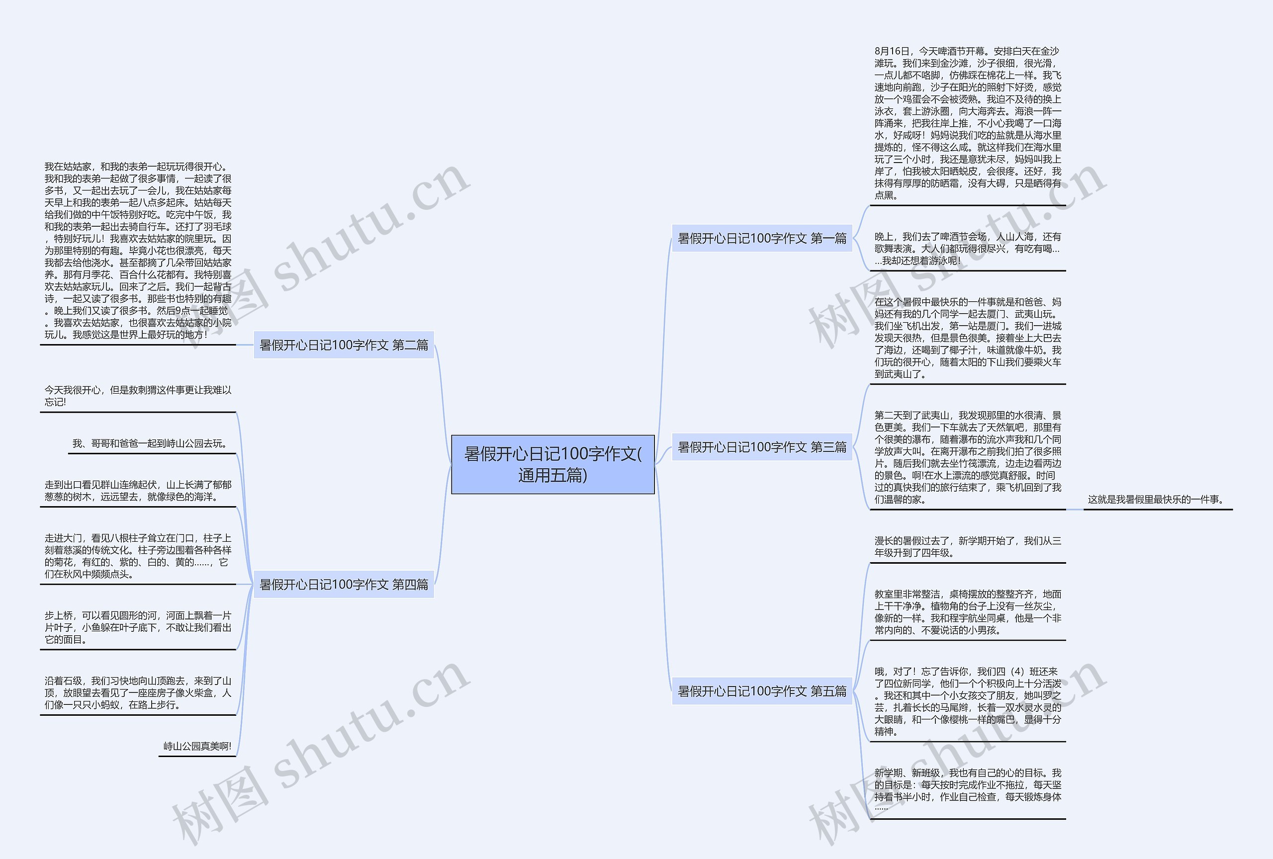 暑假开心日记100字作文(通用五篇)思维导图