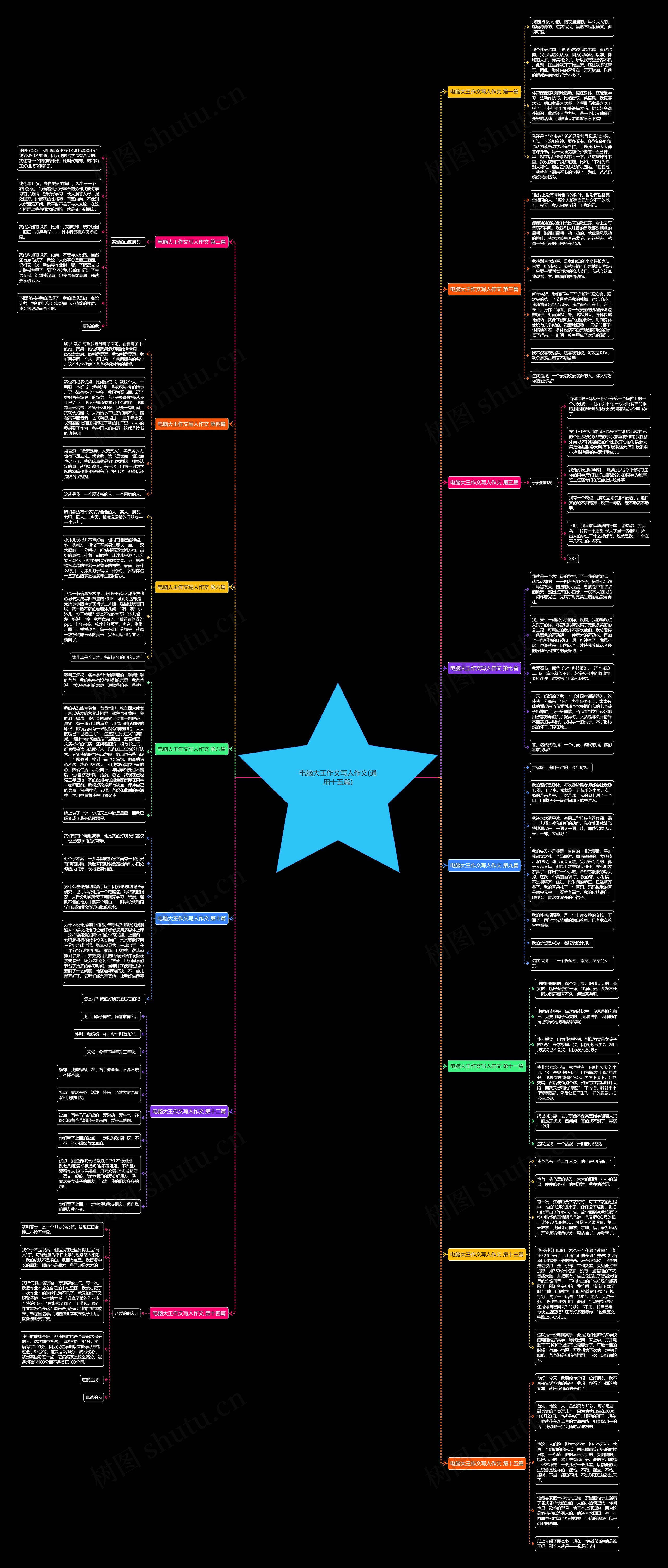 电脑大王作文写人作文(通用十五篇)思维导图