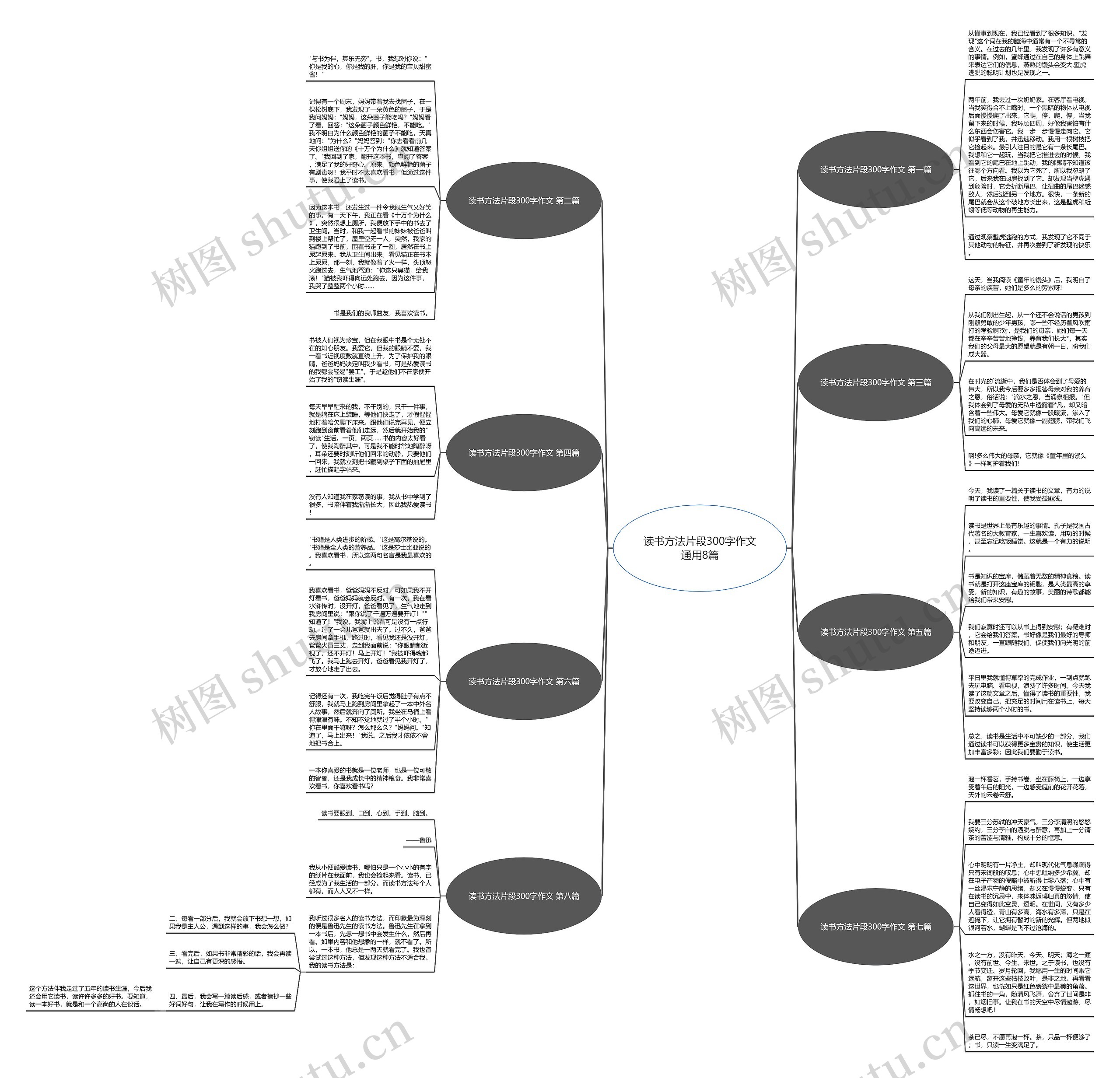 读书方法片段300字作文通用8篇思维导图