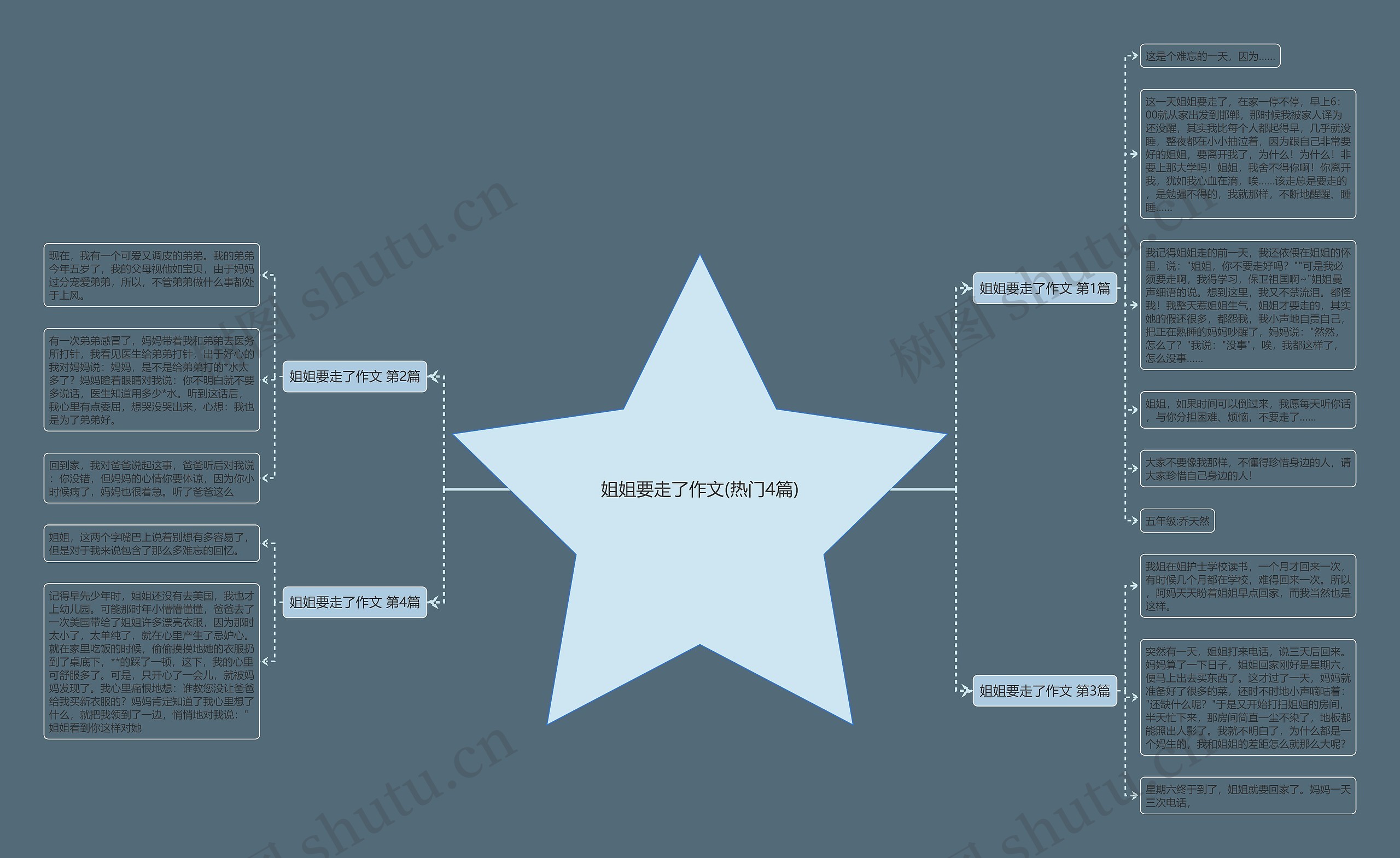 姐姐要走了作文(热门4篇)思维导图