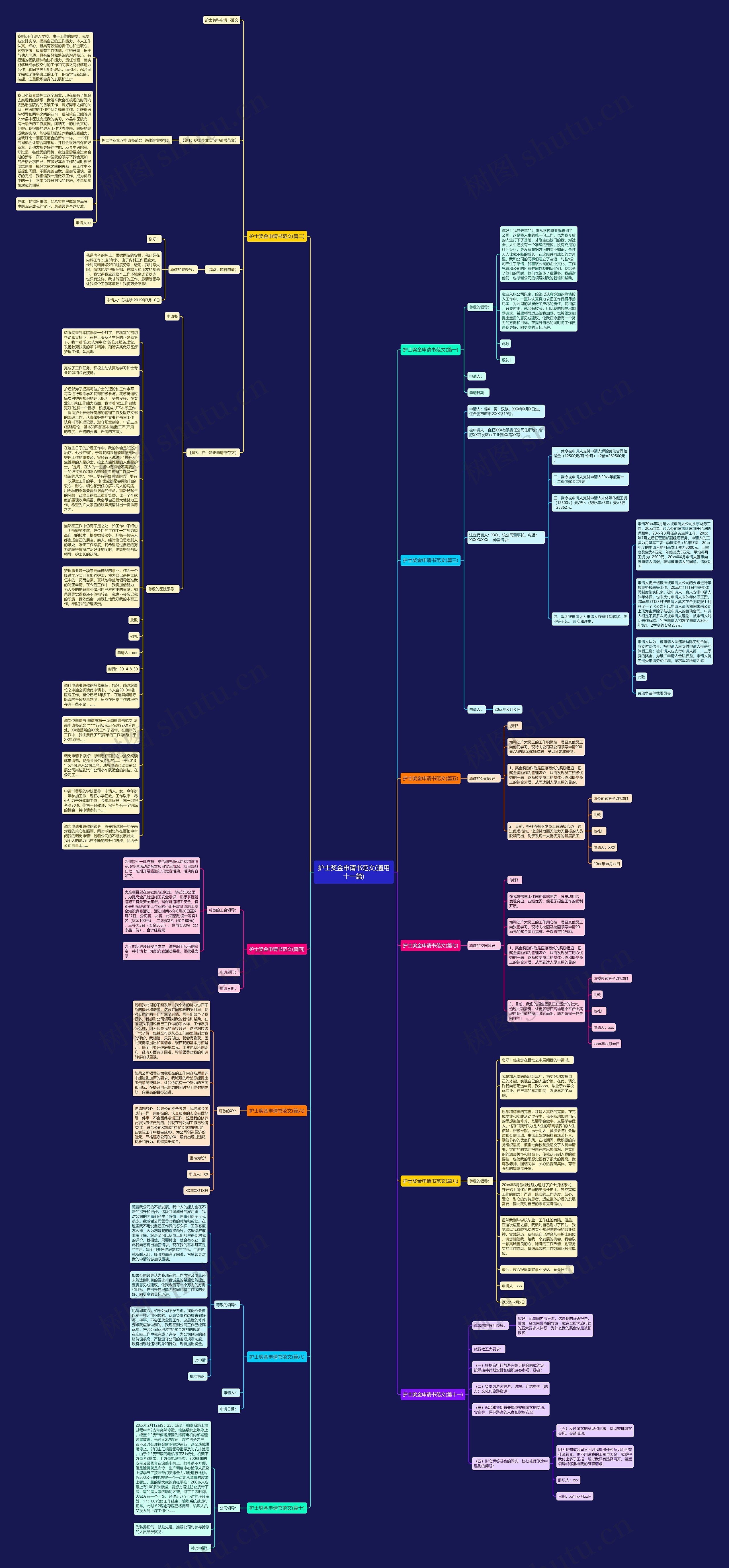 护士奖金申请书范文(通用十一篇)思维导图
