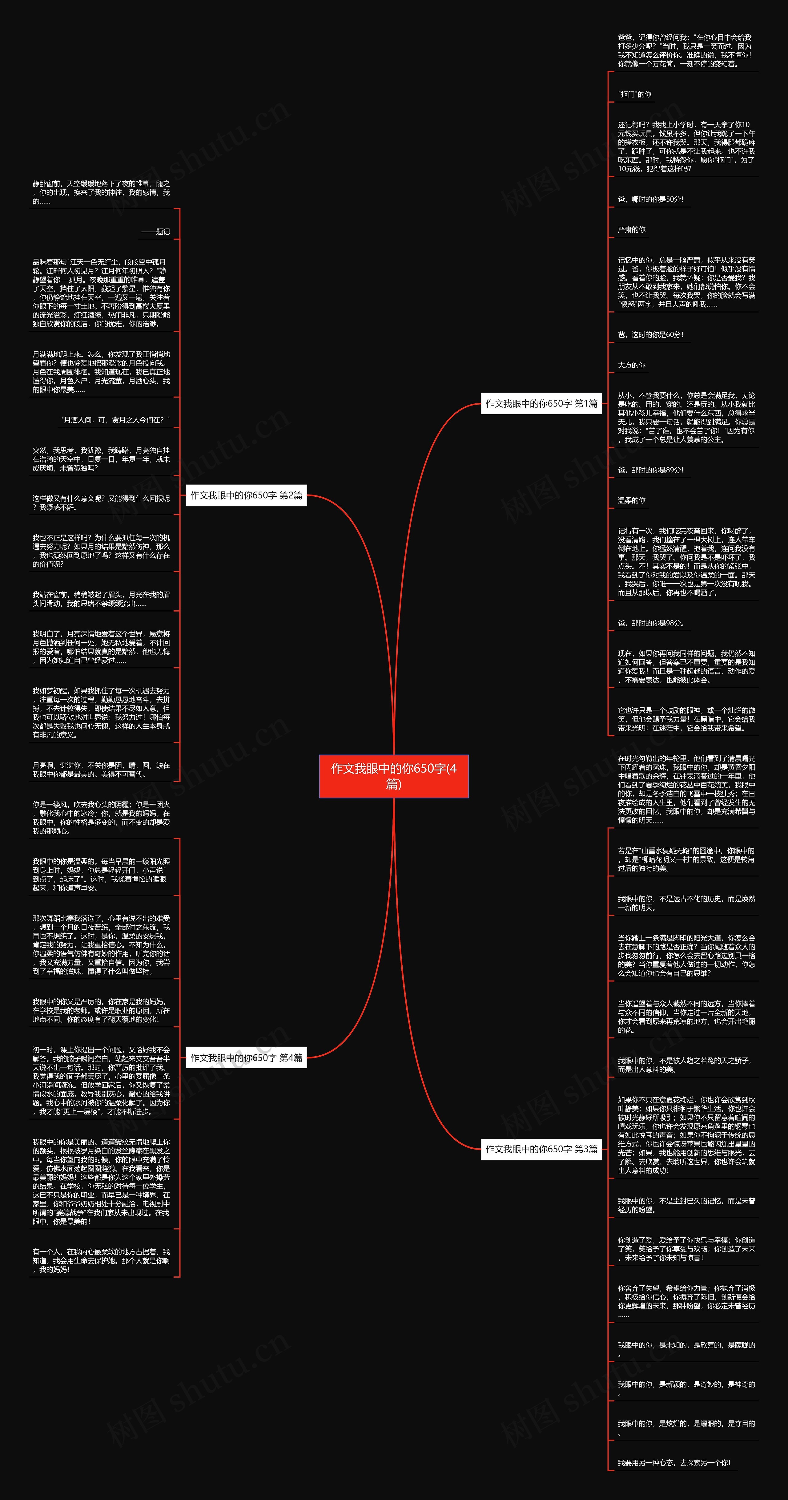 作文我眼中的你650字(4篇)思维导图