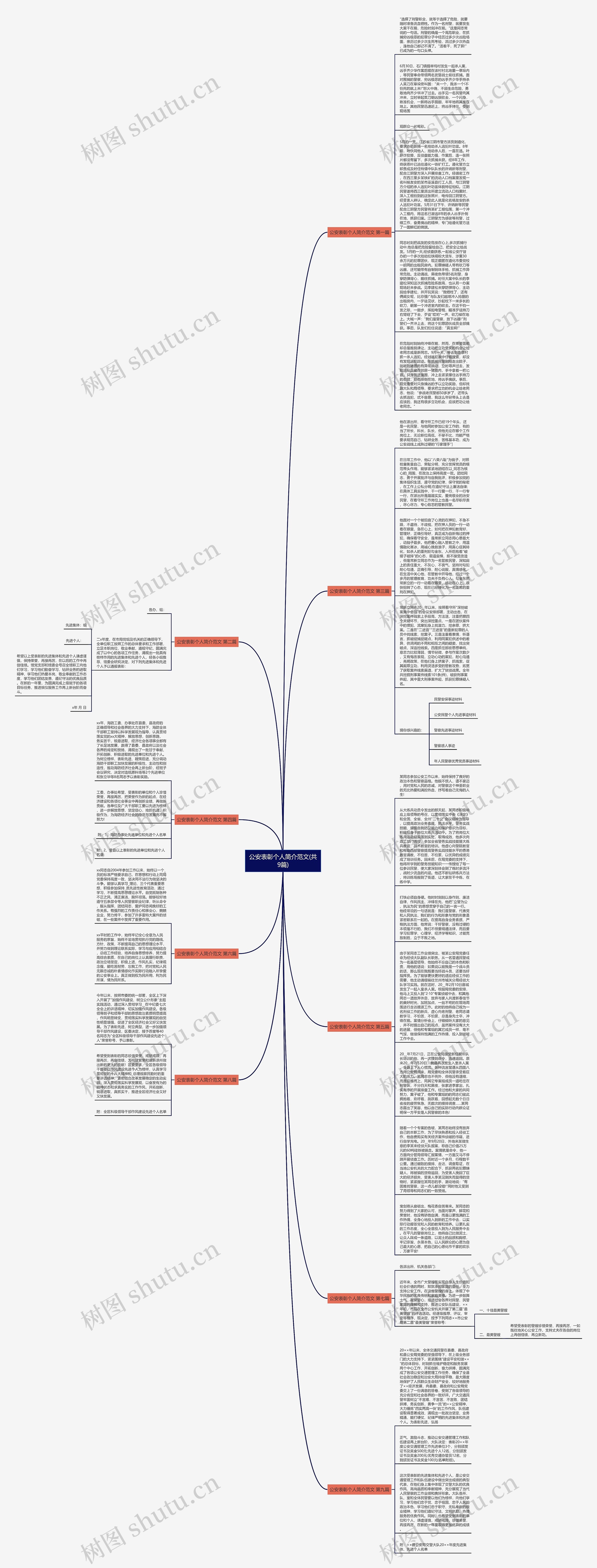 公安表彰个人简介范文(共9篇)思维导图