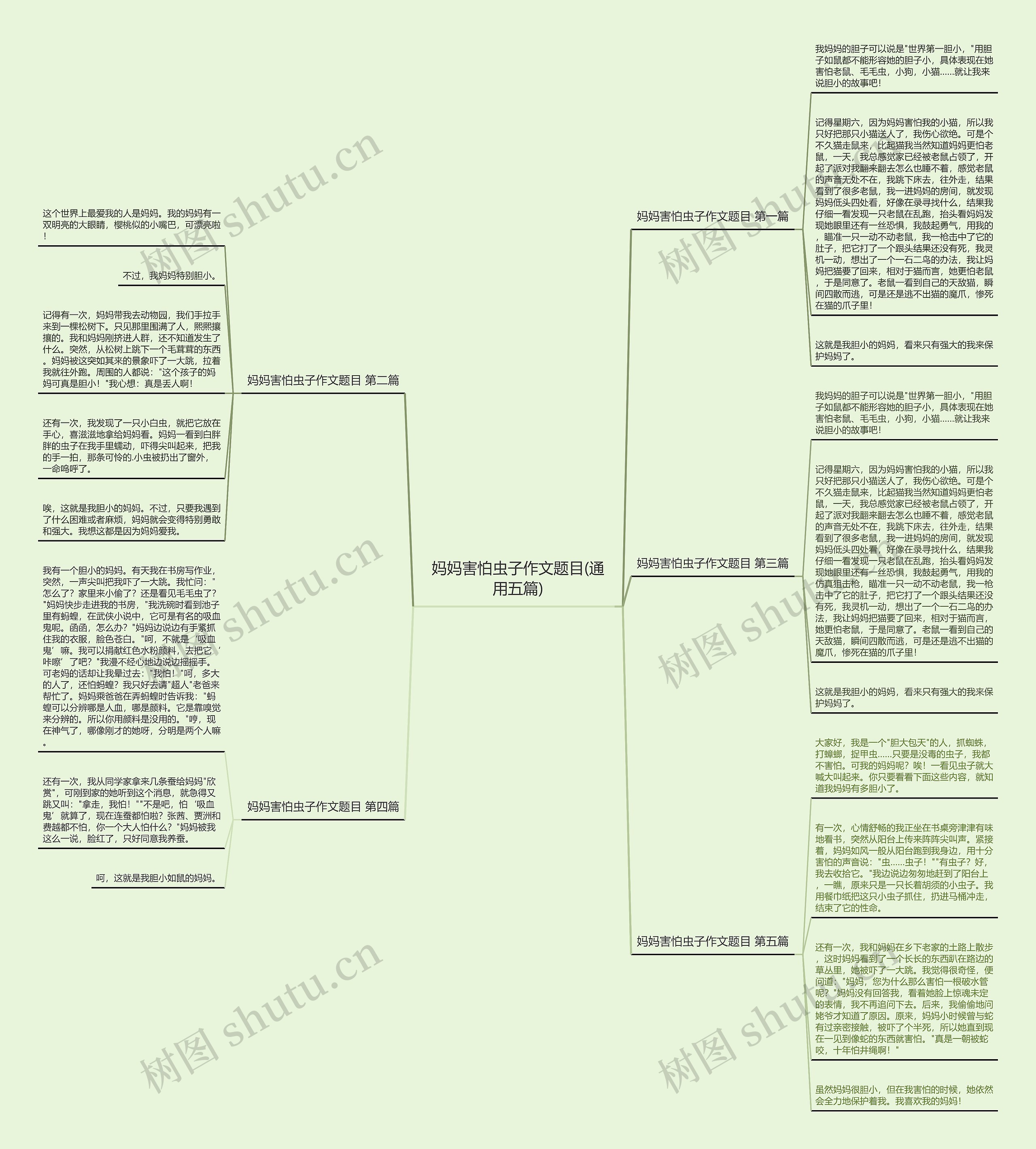 妈妈害怕虫子作文题目(通用五篇)思维导图