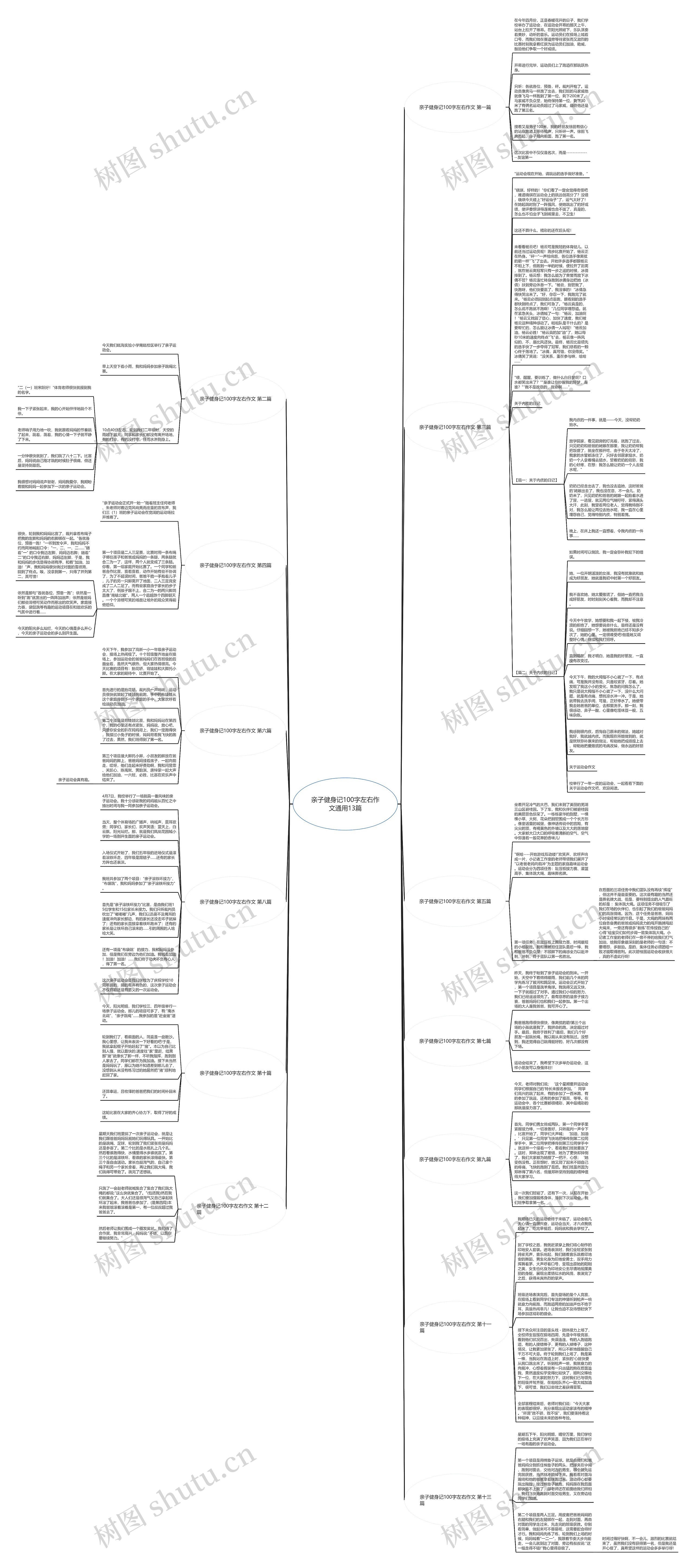 亲子健身记100字左右作文通用13篇思维导图