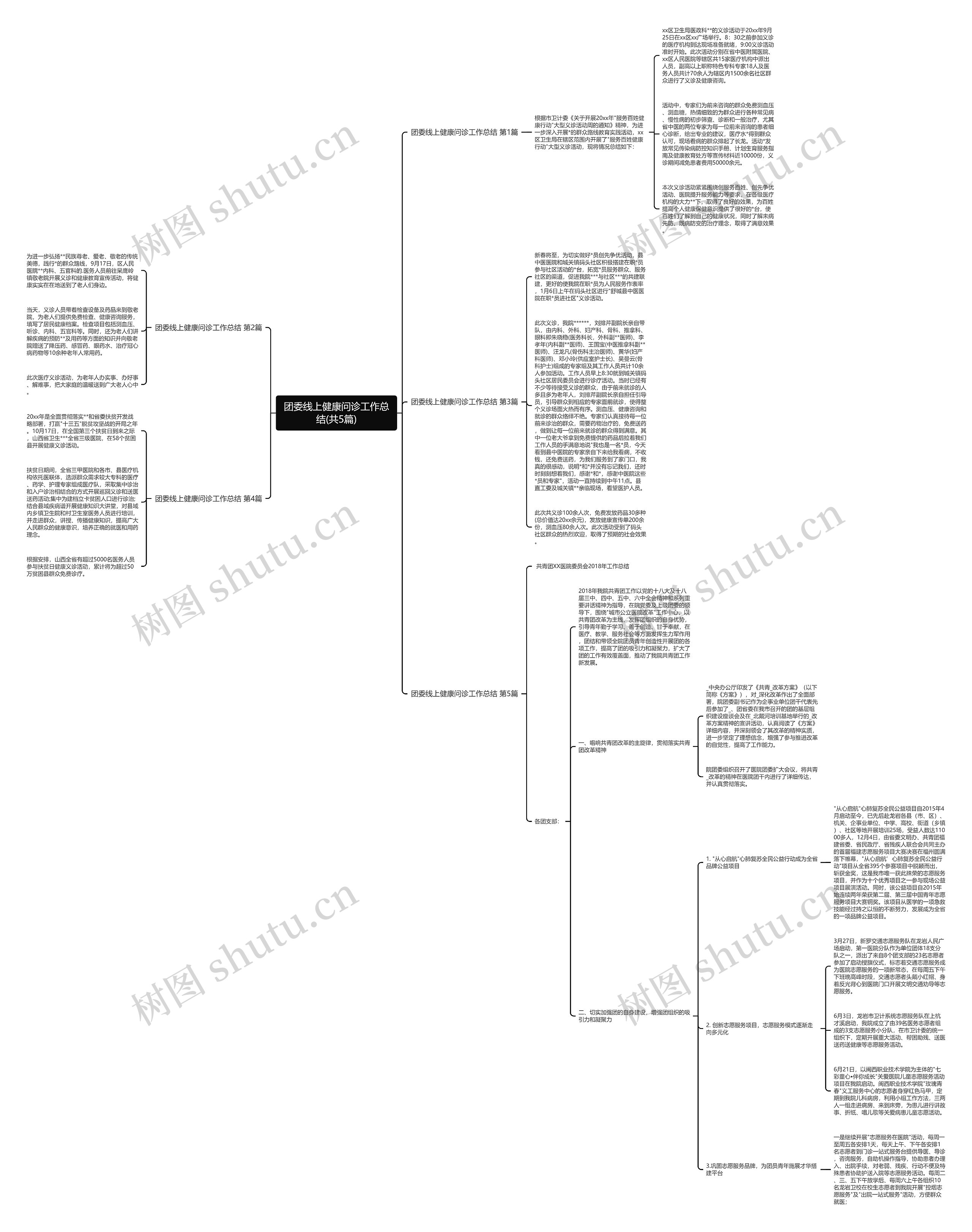 团委线上健康问诊工作总结(共5篇)思维导图
