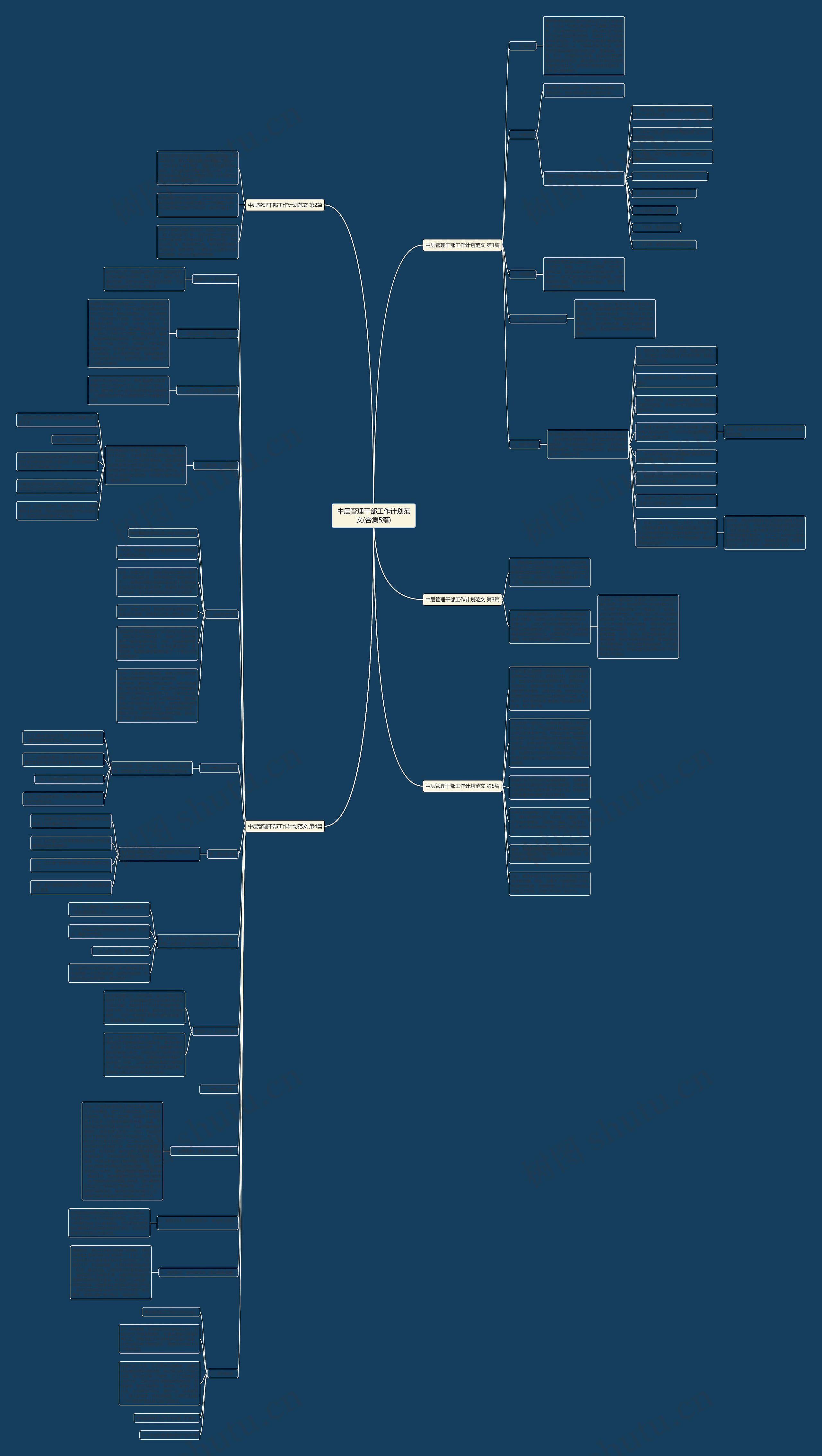 中层管理干部工作计划范文(合集5篇)思维导图