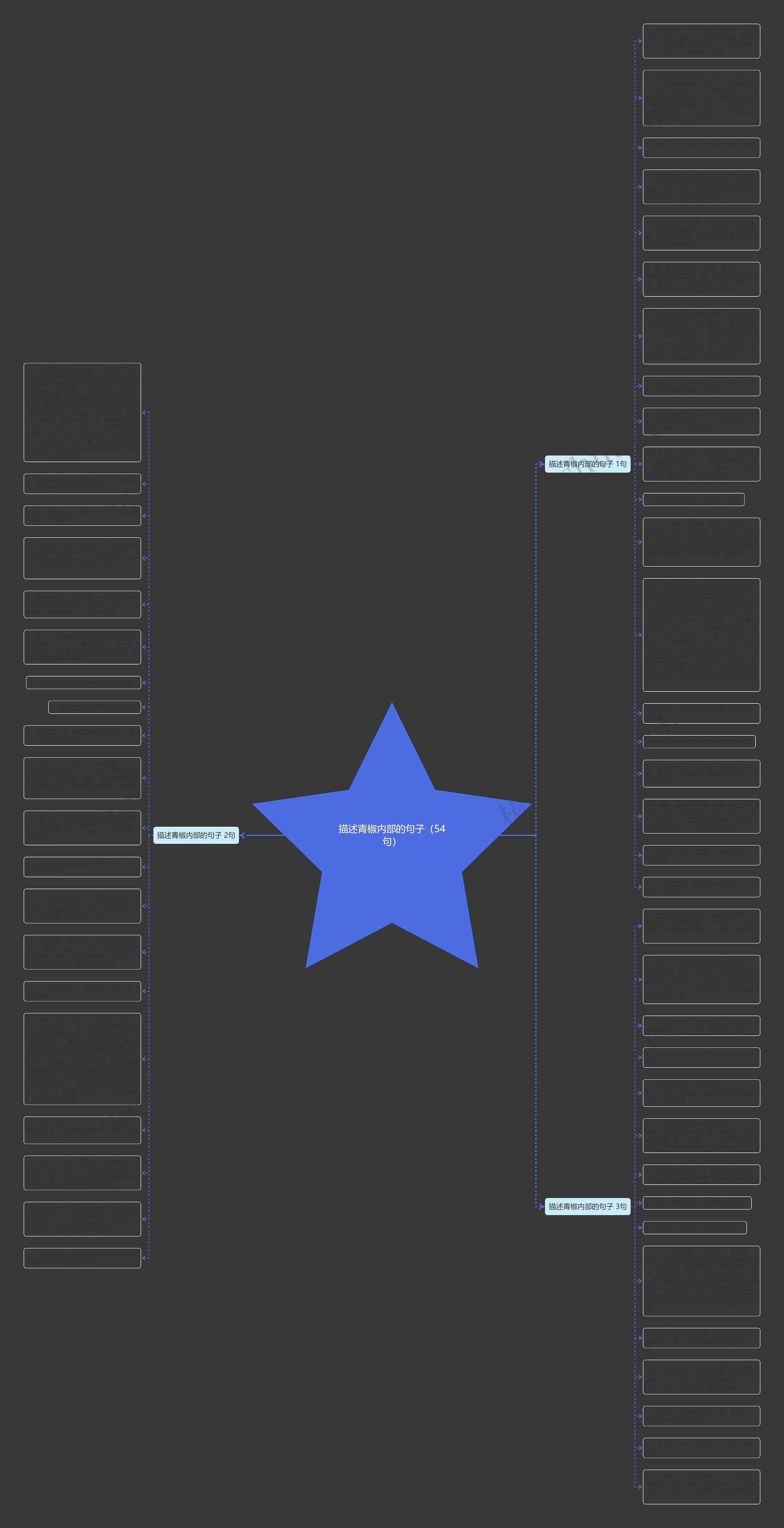 描述青椒内部的句子（54句）思维导图