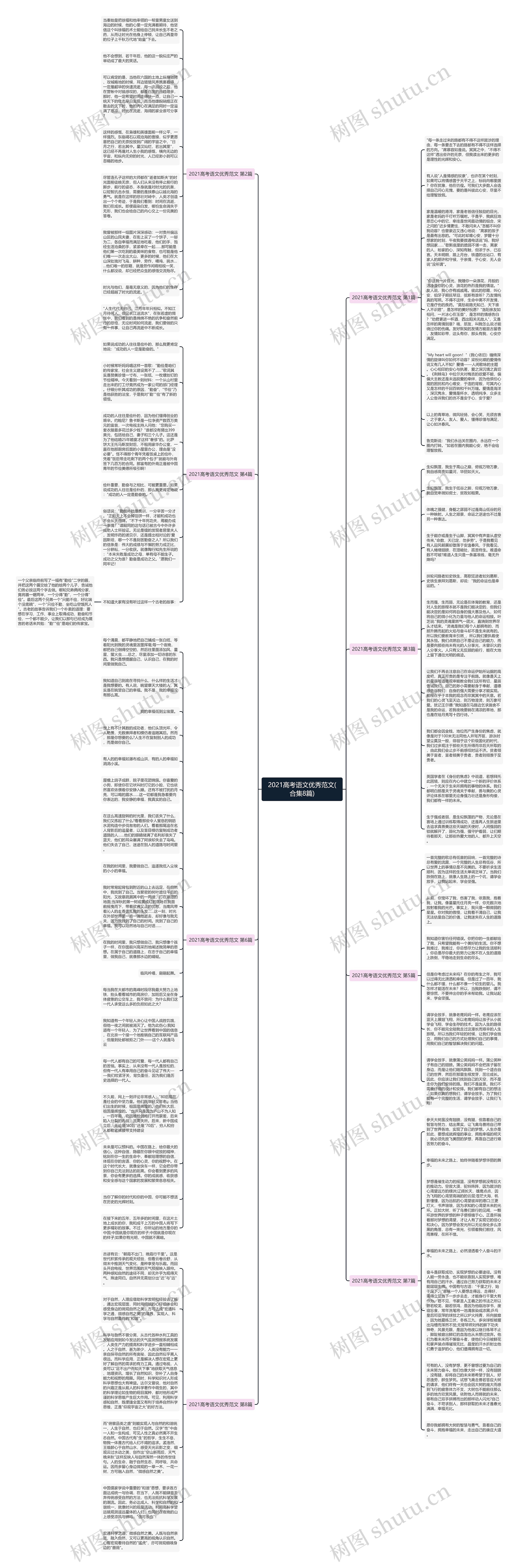 2021高考语文优秀范文(合集8篇)思维导图