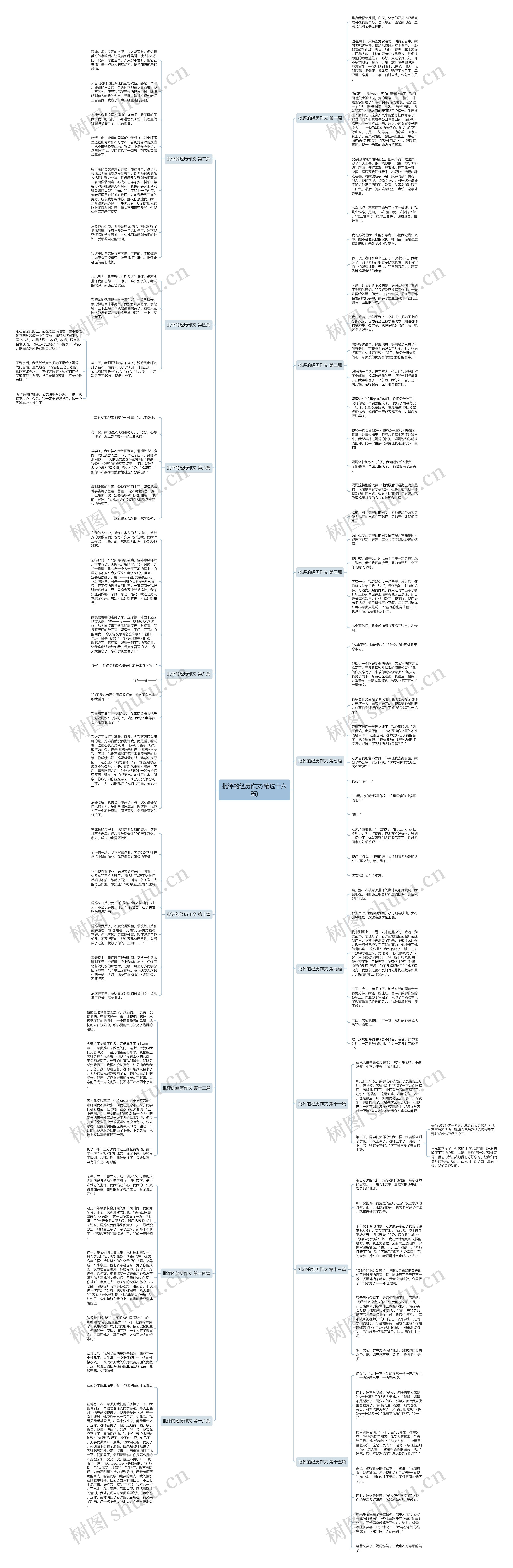 批评的经历作文(精选十六篇)思维导图