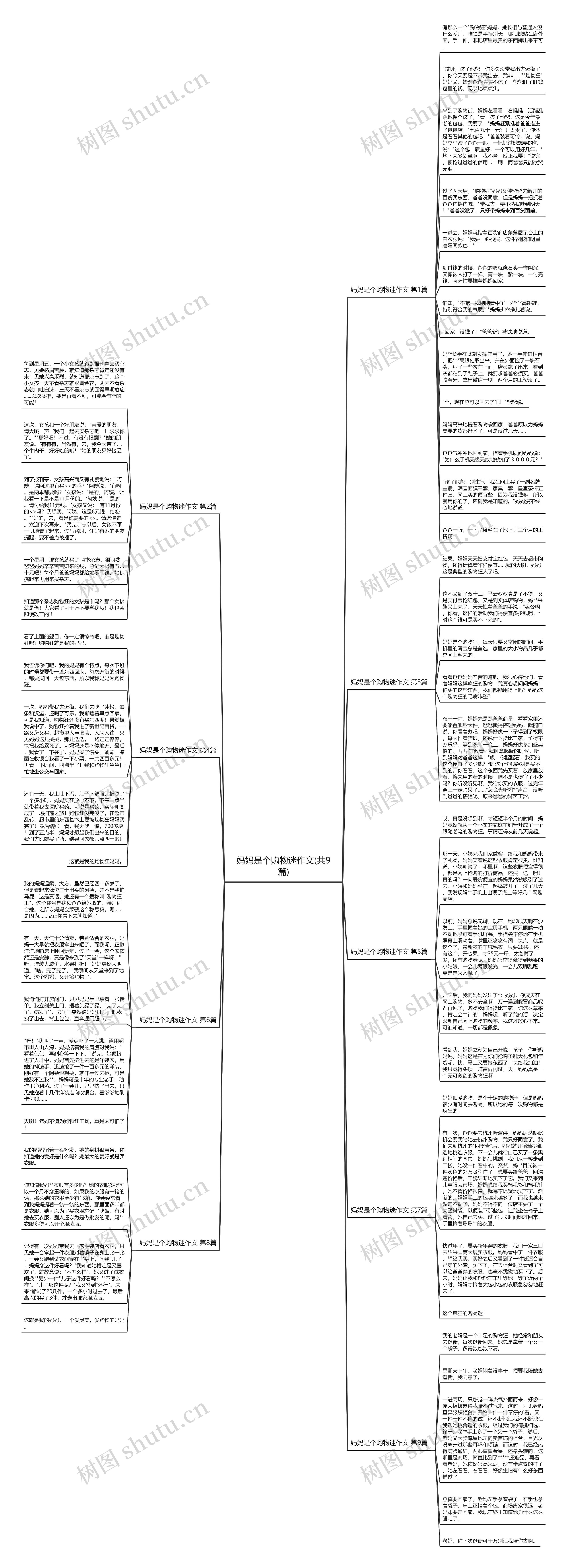 妈妈是个购物迷作文(共9篇)思维导图