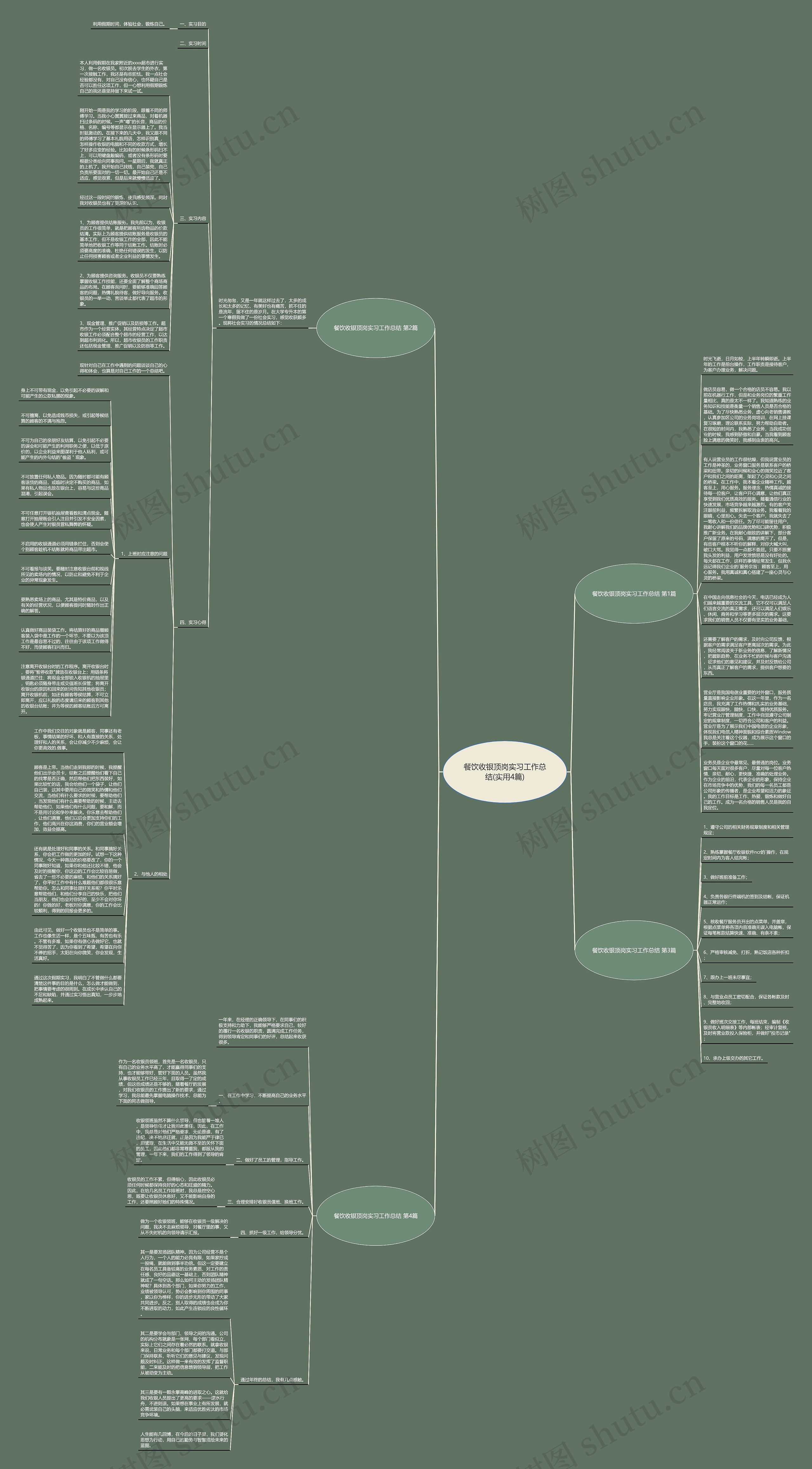 餐饮收银顶岗实习工作总结(实用4篇)思维导图