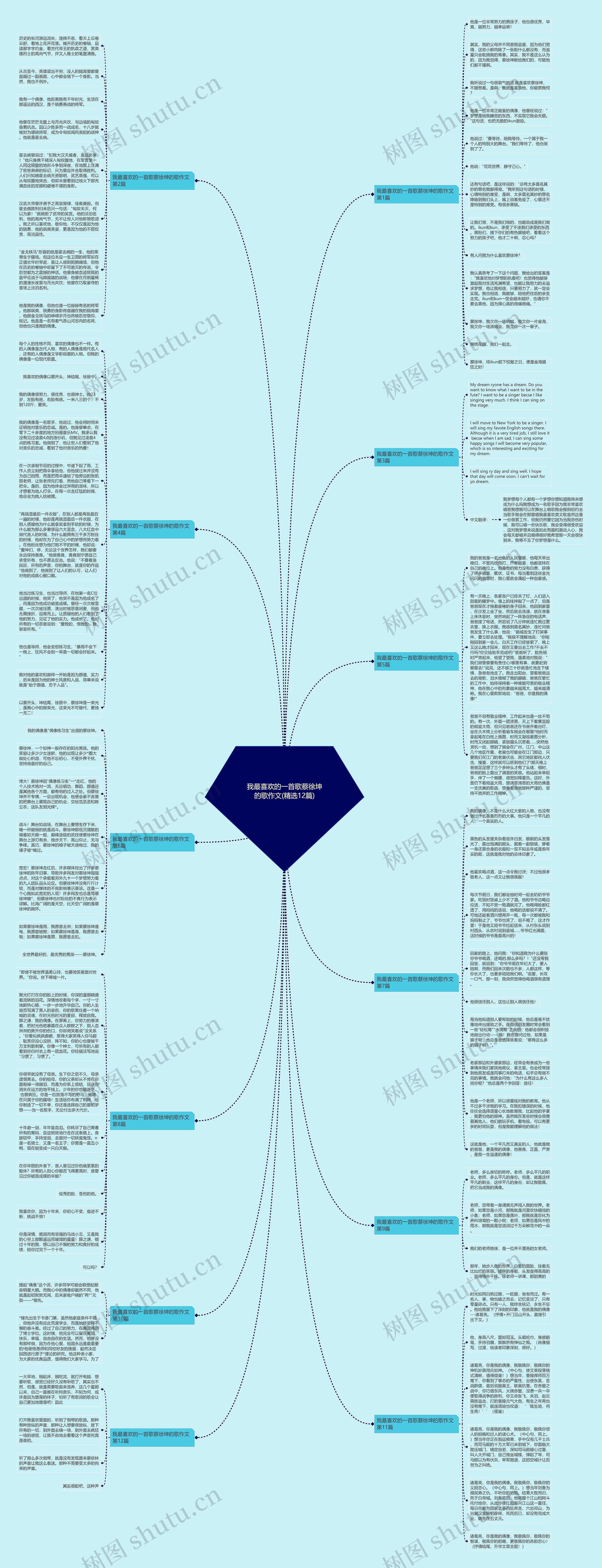 我最喜欢的一首歌蔡徐坤的歌作文(精选12篇)思维导图