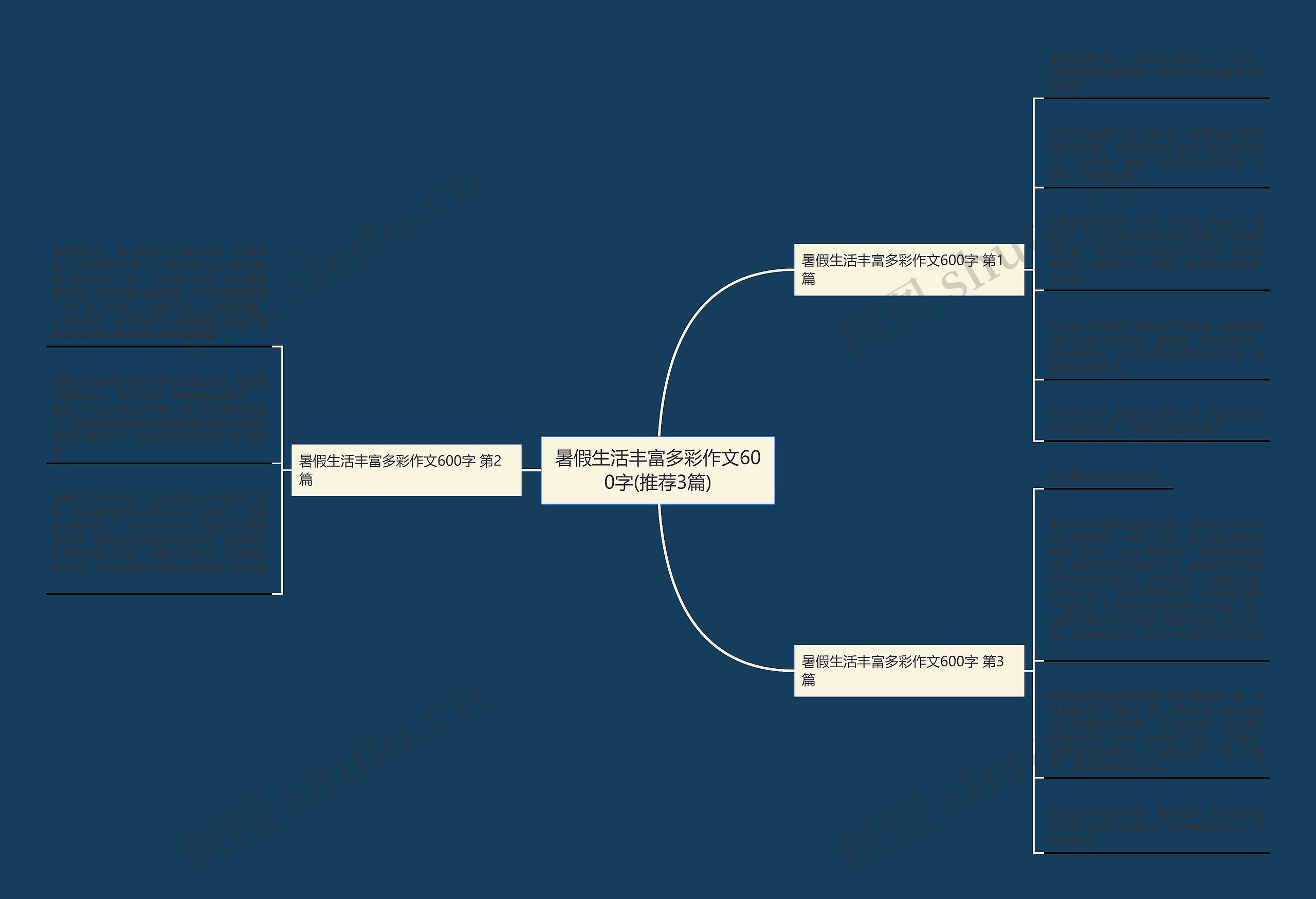 暑假生活丰富多彩作文600字(推荐3篇)思维导图