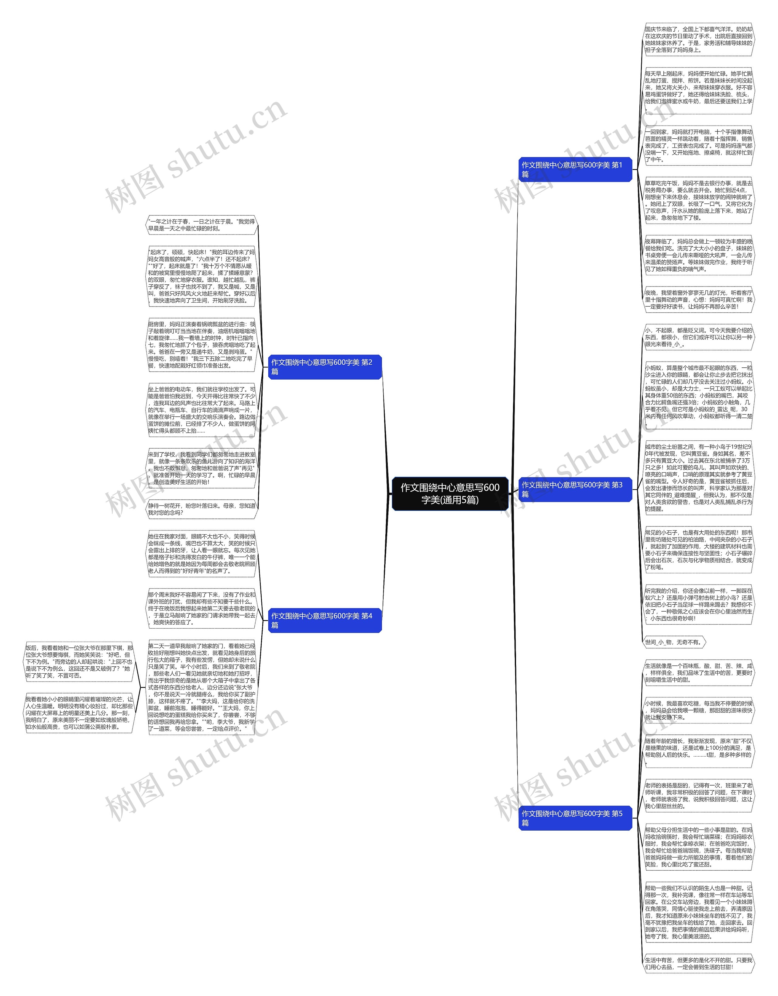 作文围绕中心意思写600字美(通用5篇)思维导图