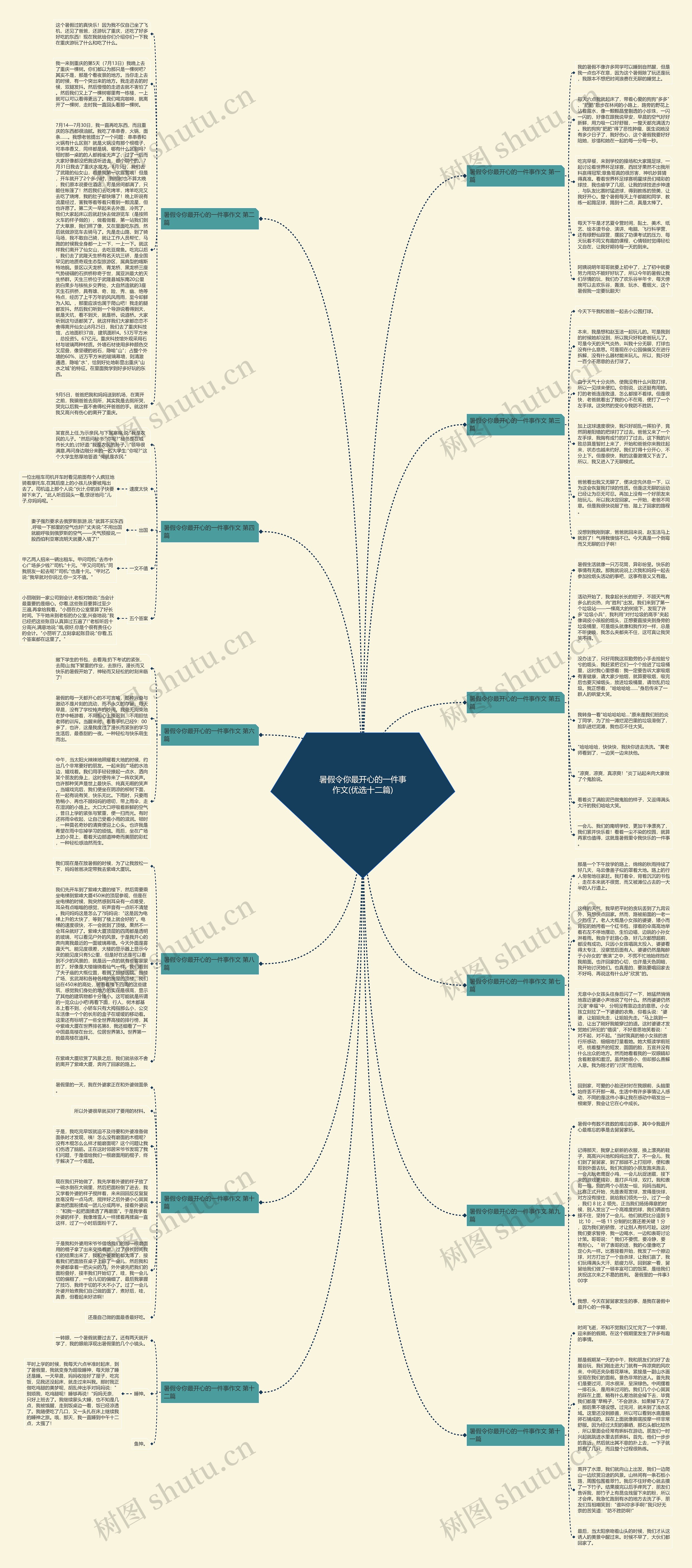 暑假令你最开心的一件事作文(优选十二篇)思维导图