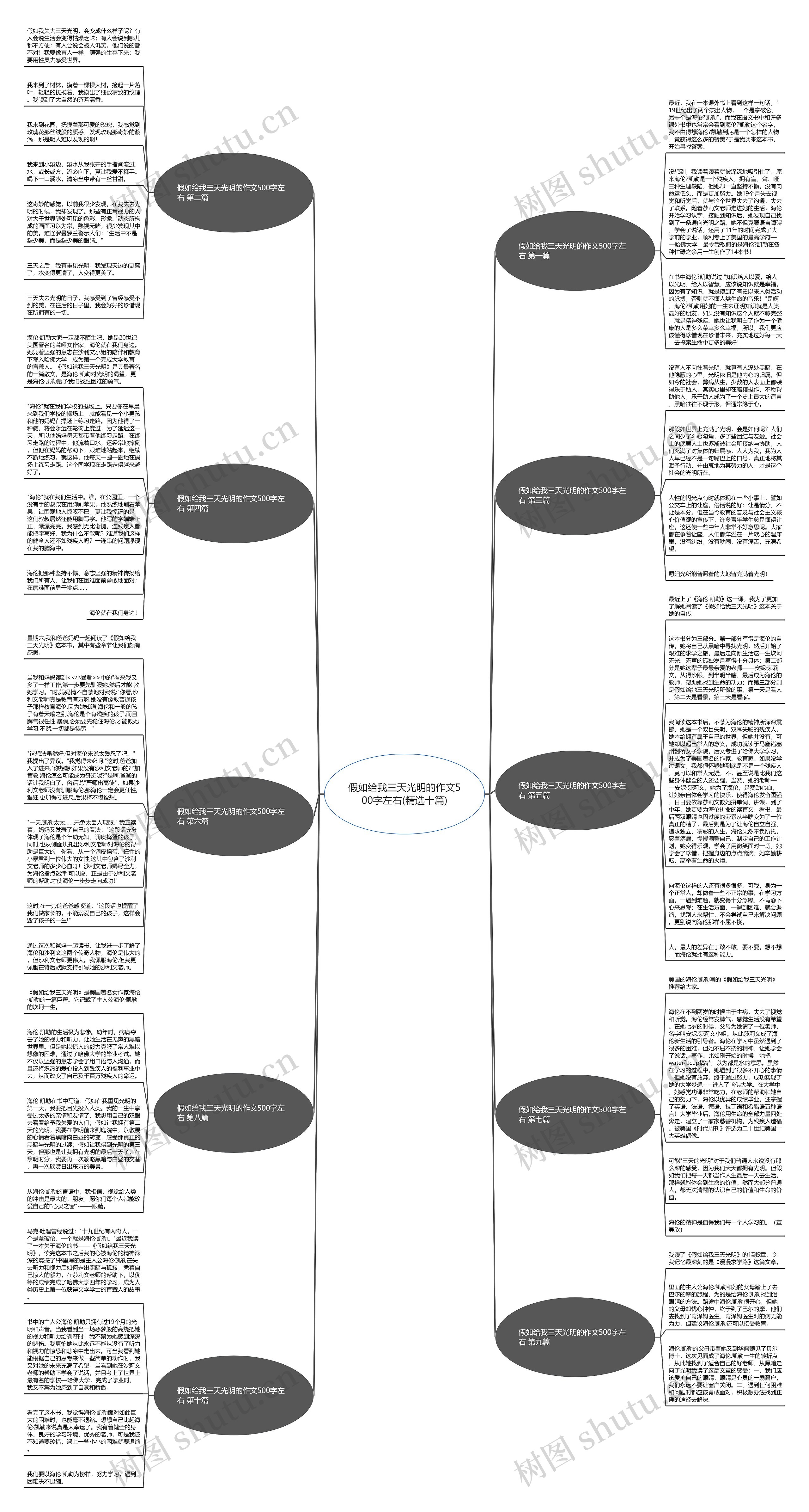 假如给我三天光明的作文500字左右(精选十篇)思维导图