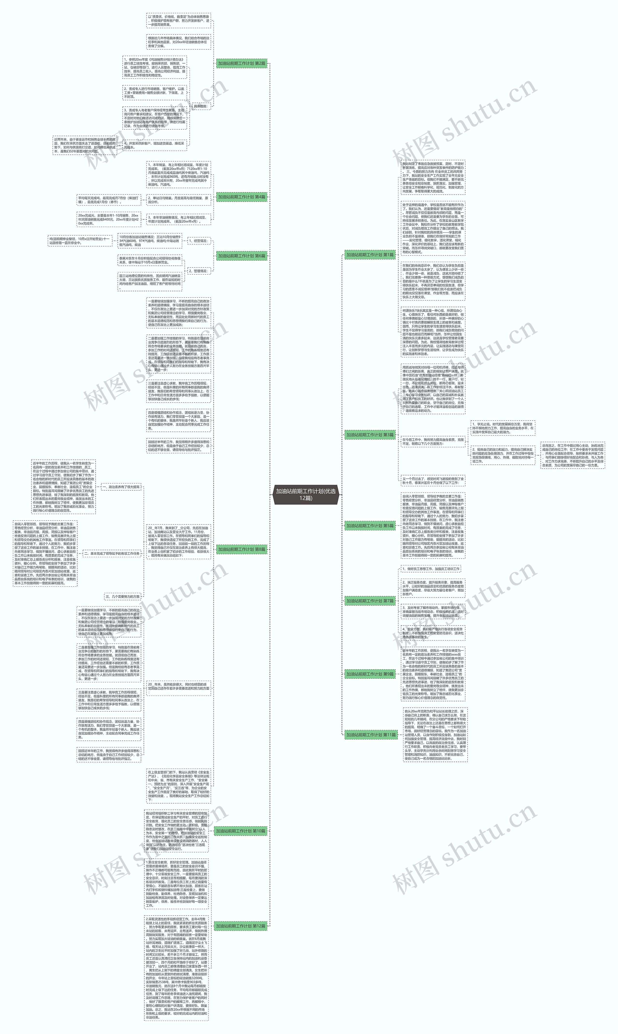 加油站前期工作计划(优选12篇)思维导图