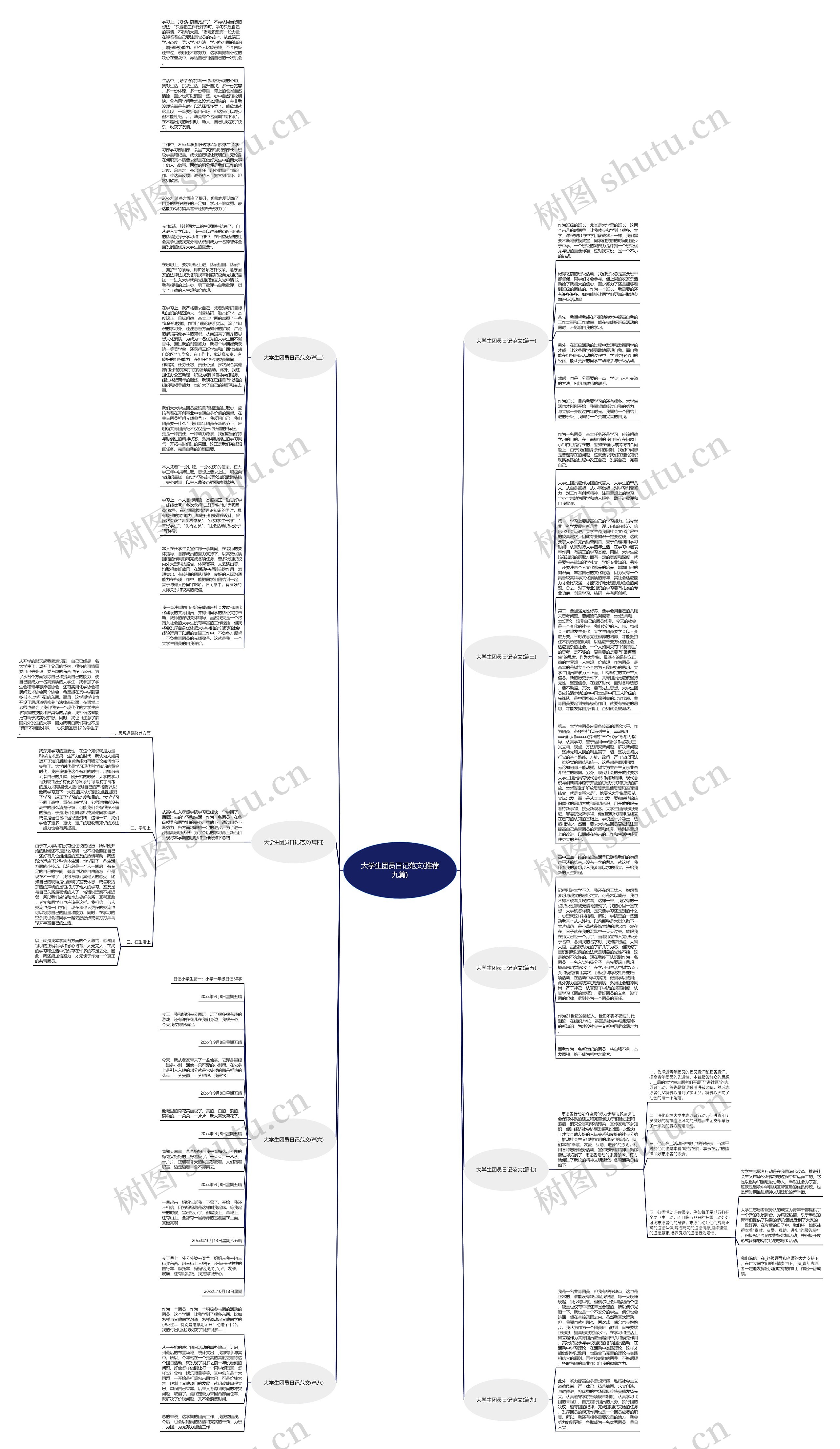 大学生团员日记范文(推荐九篇)思维导图