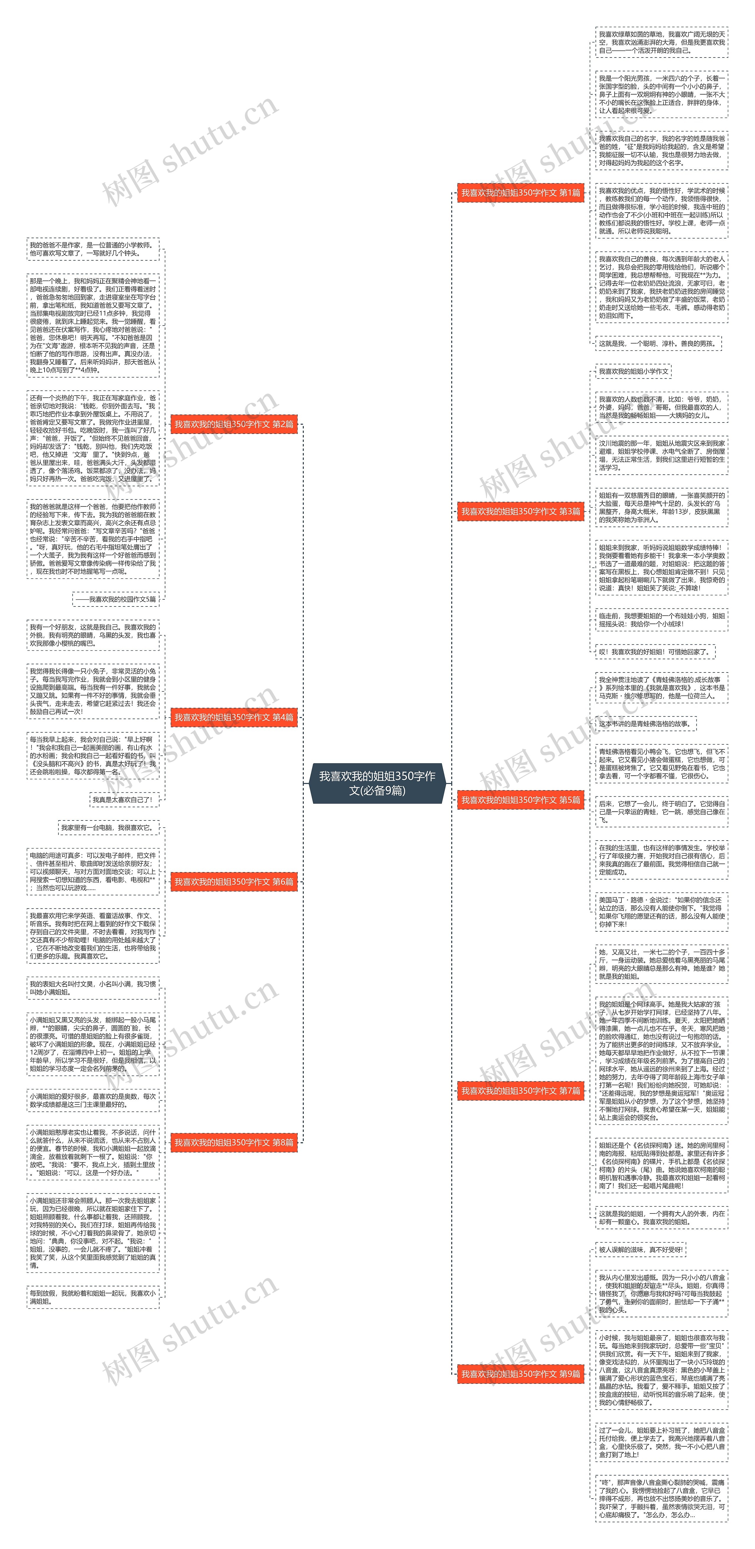 我喜欢我的姐姐350字作文(必备9篇)思维导图