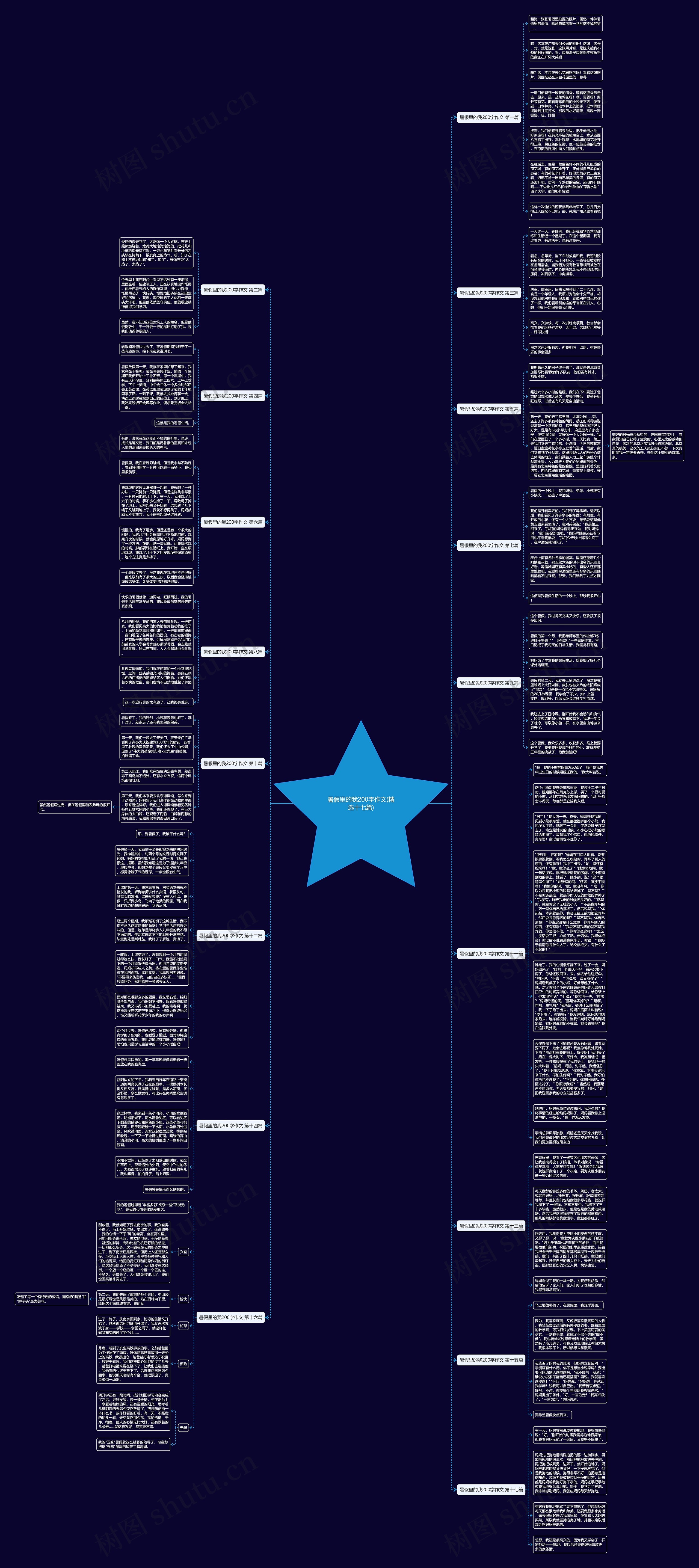 暑假里的我200字作文(精选十七篇)思维导图