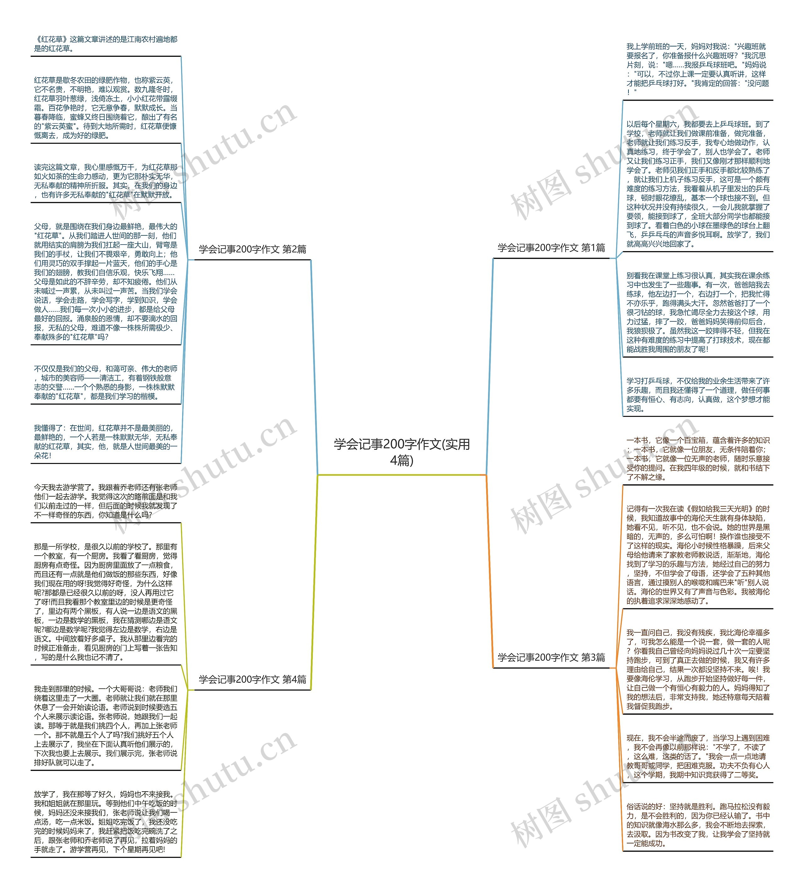 学会记事200字作文(实用4篇)思维导图
