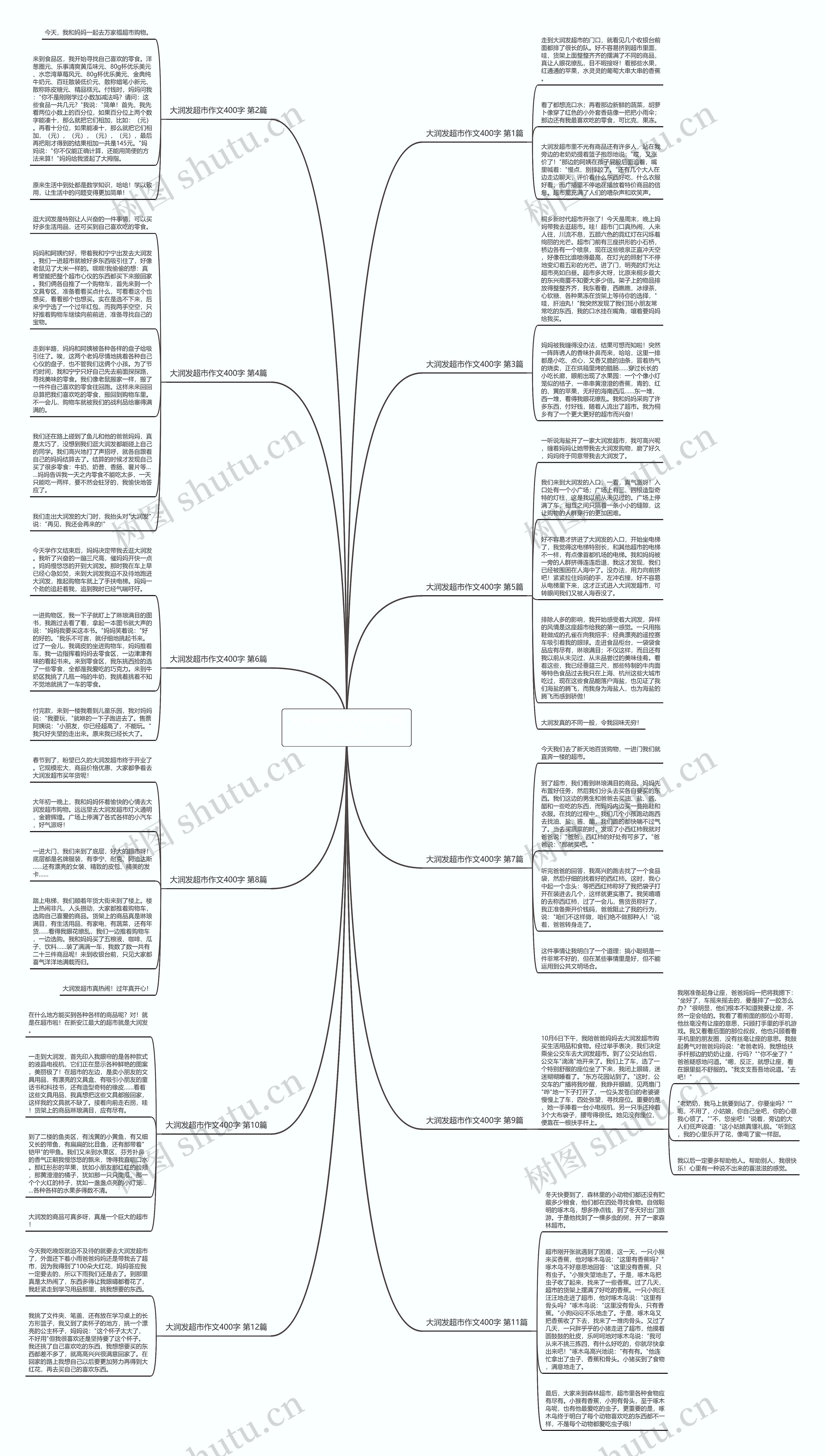 大润发超市作文400字(精选12篇)思维导图