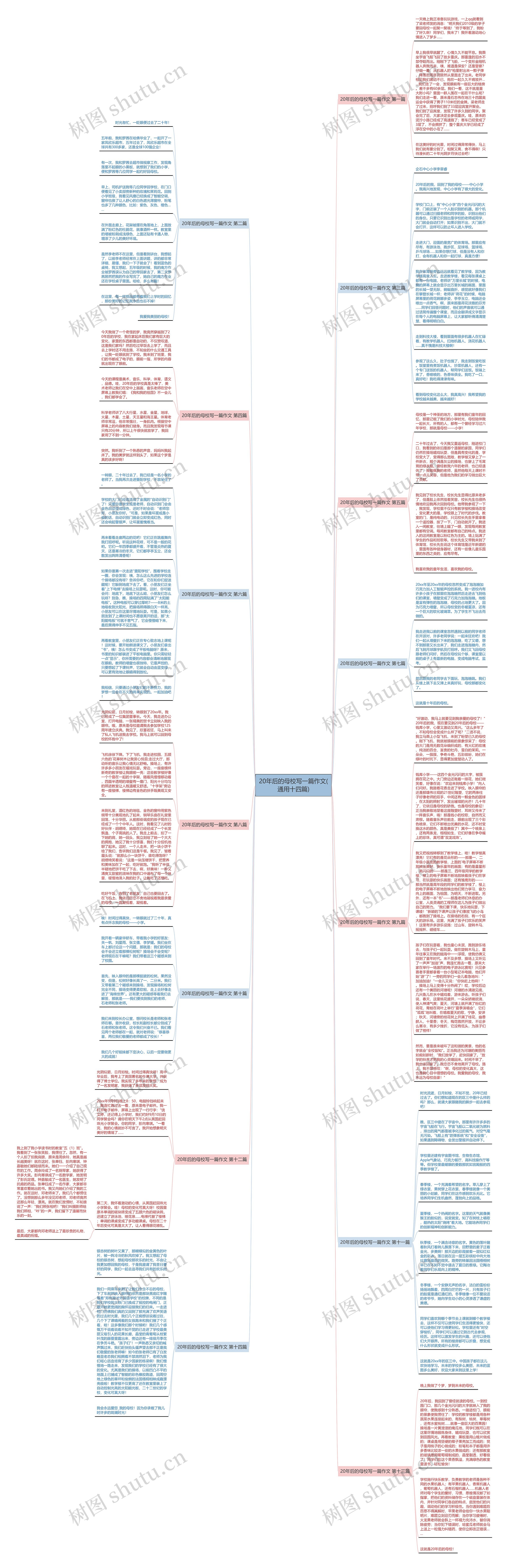 20年后的母校写一篇作文(通用十四篇)思维导图