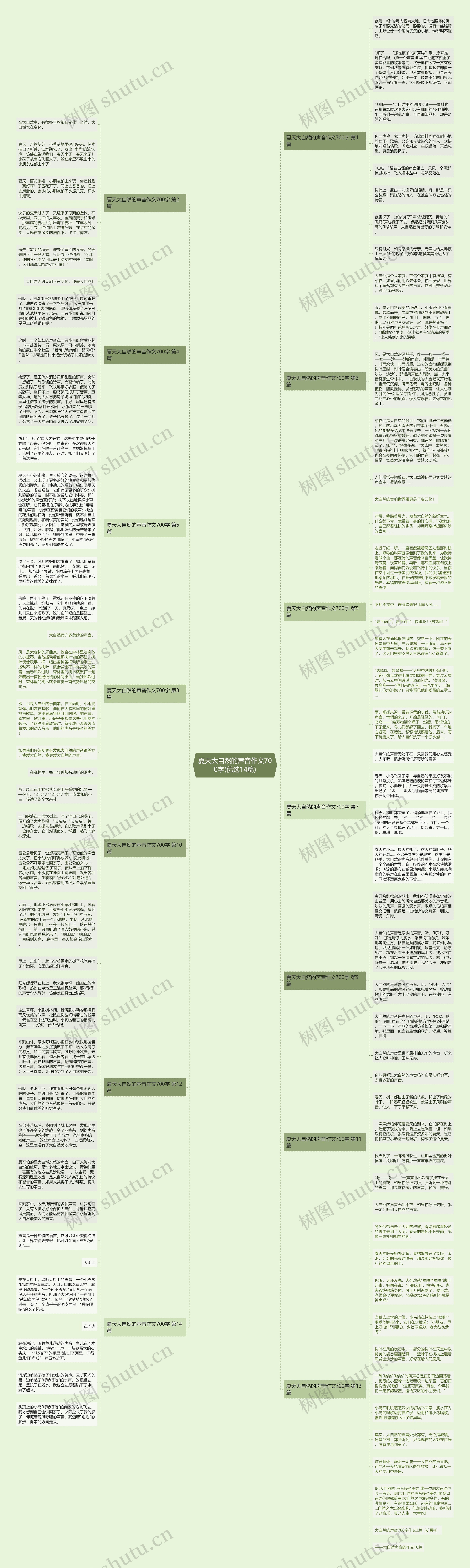 夏天大自然的声音作文700字(优选14篇)思维导图