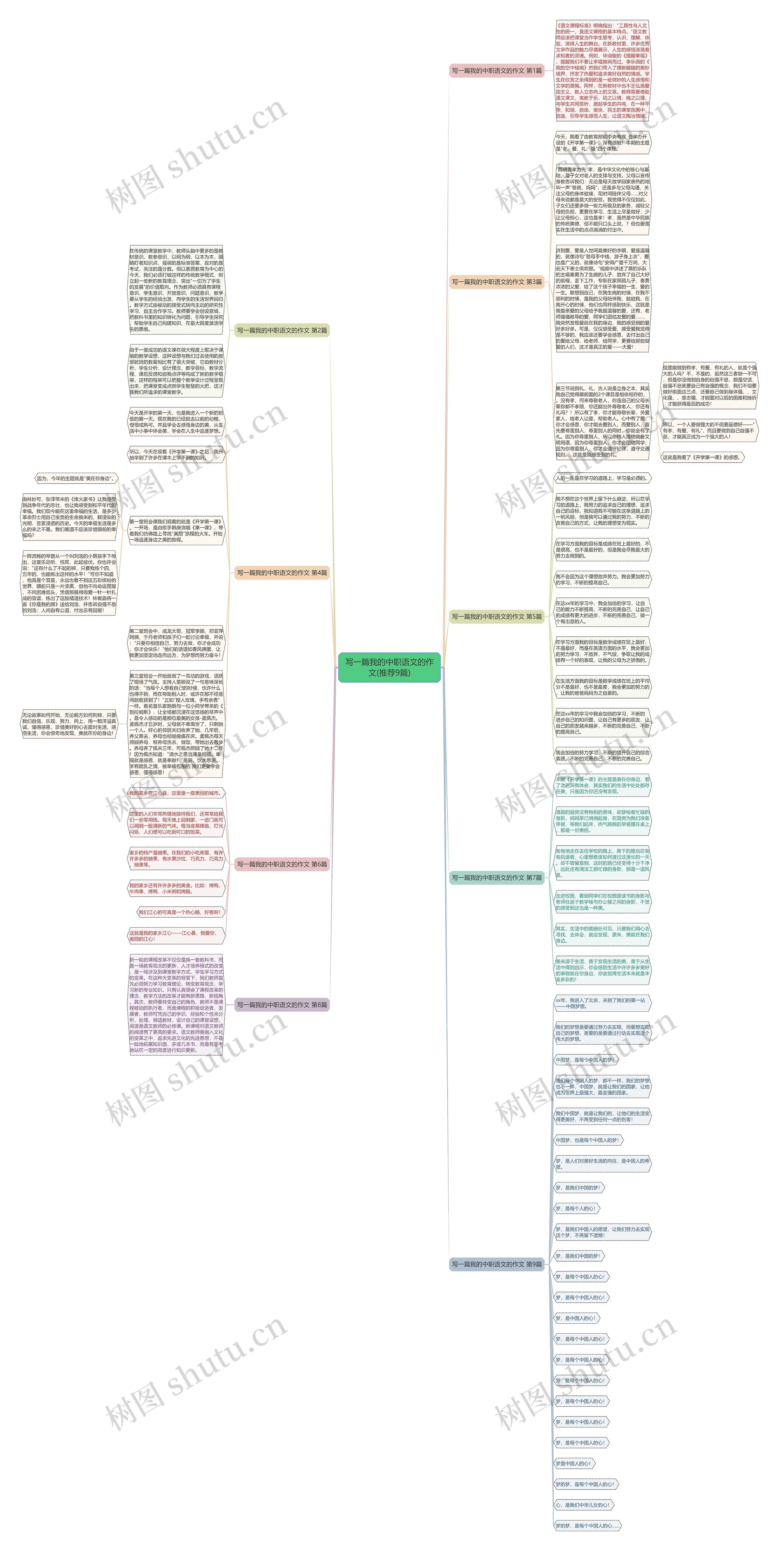 写一篇我的中职语文的作文(推荐9篇)思维导图