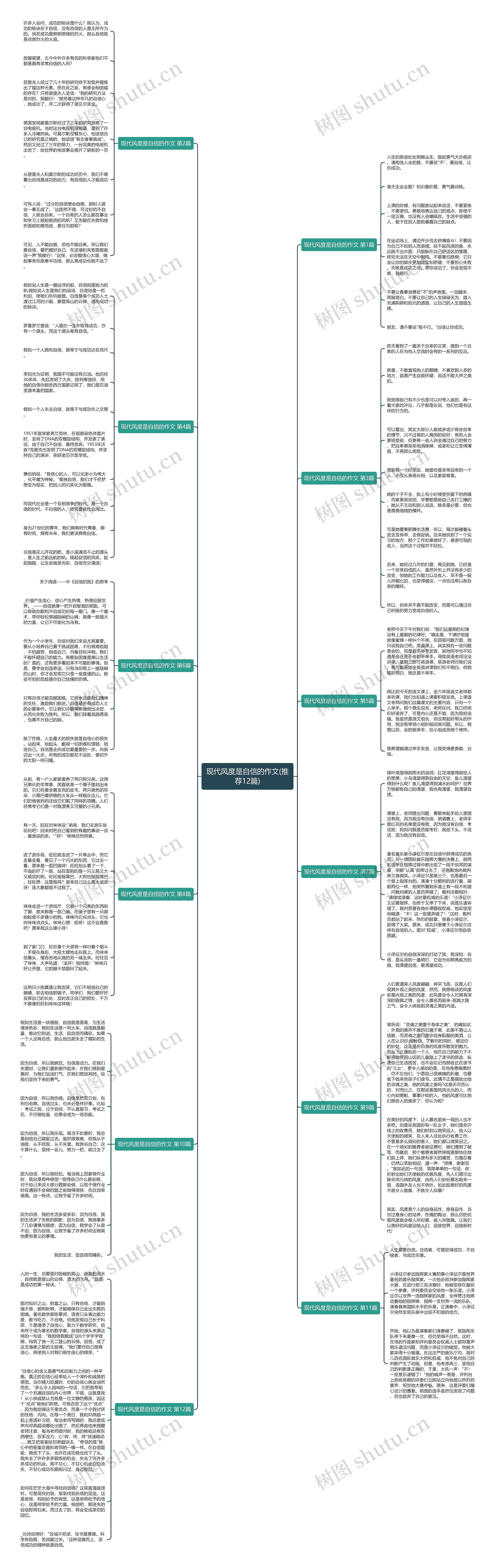 现代风度是自信的作文(推荐12篇)思维导图