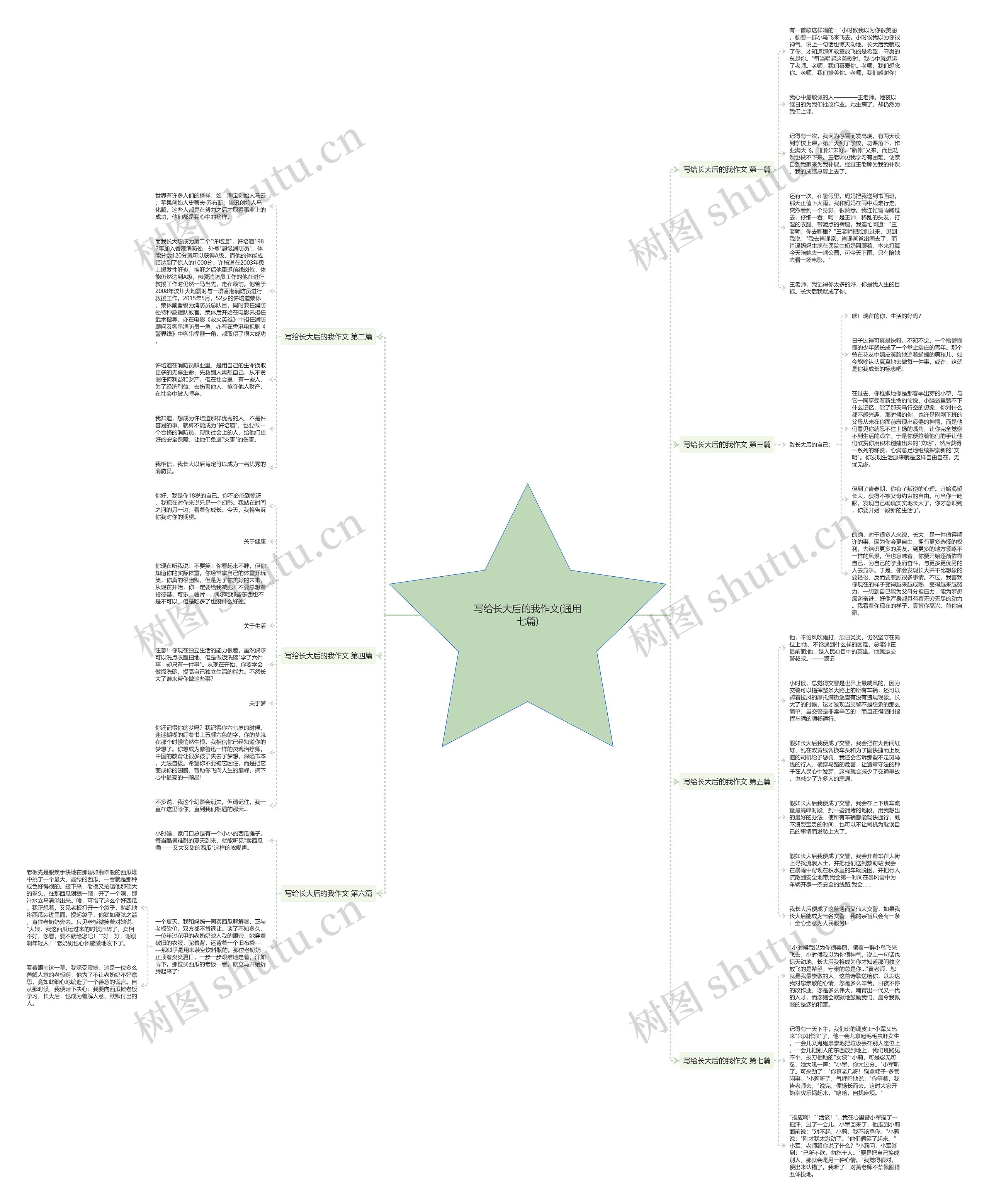 写给长大后的我作文(通用七篇)思维导图