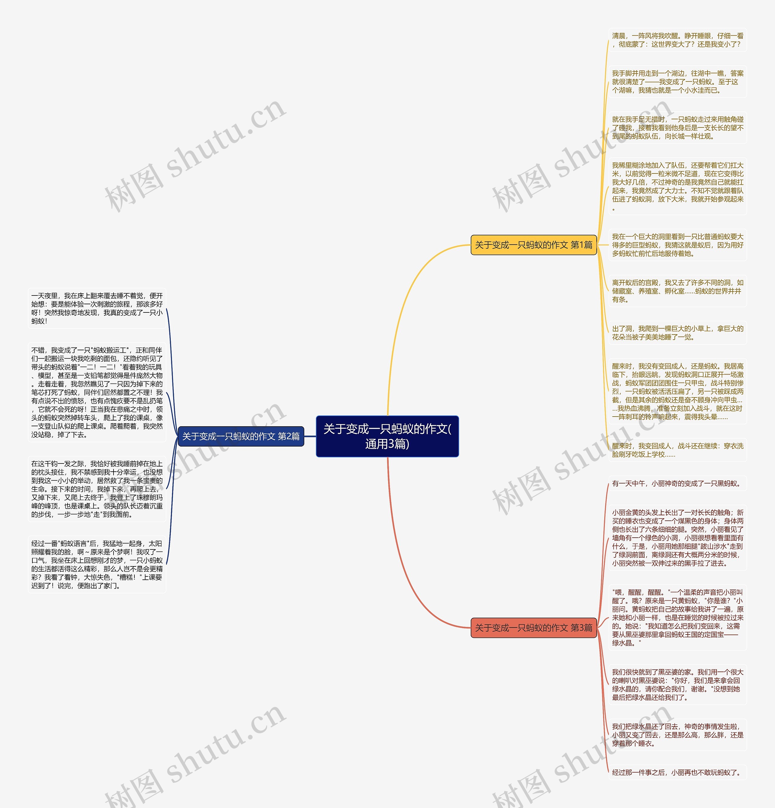 关于变成一只蚂蚁的作文(通用3篇)思维导图