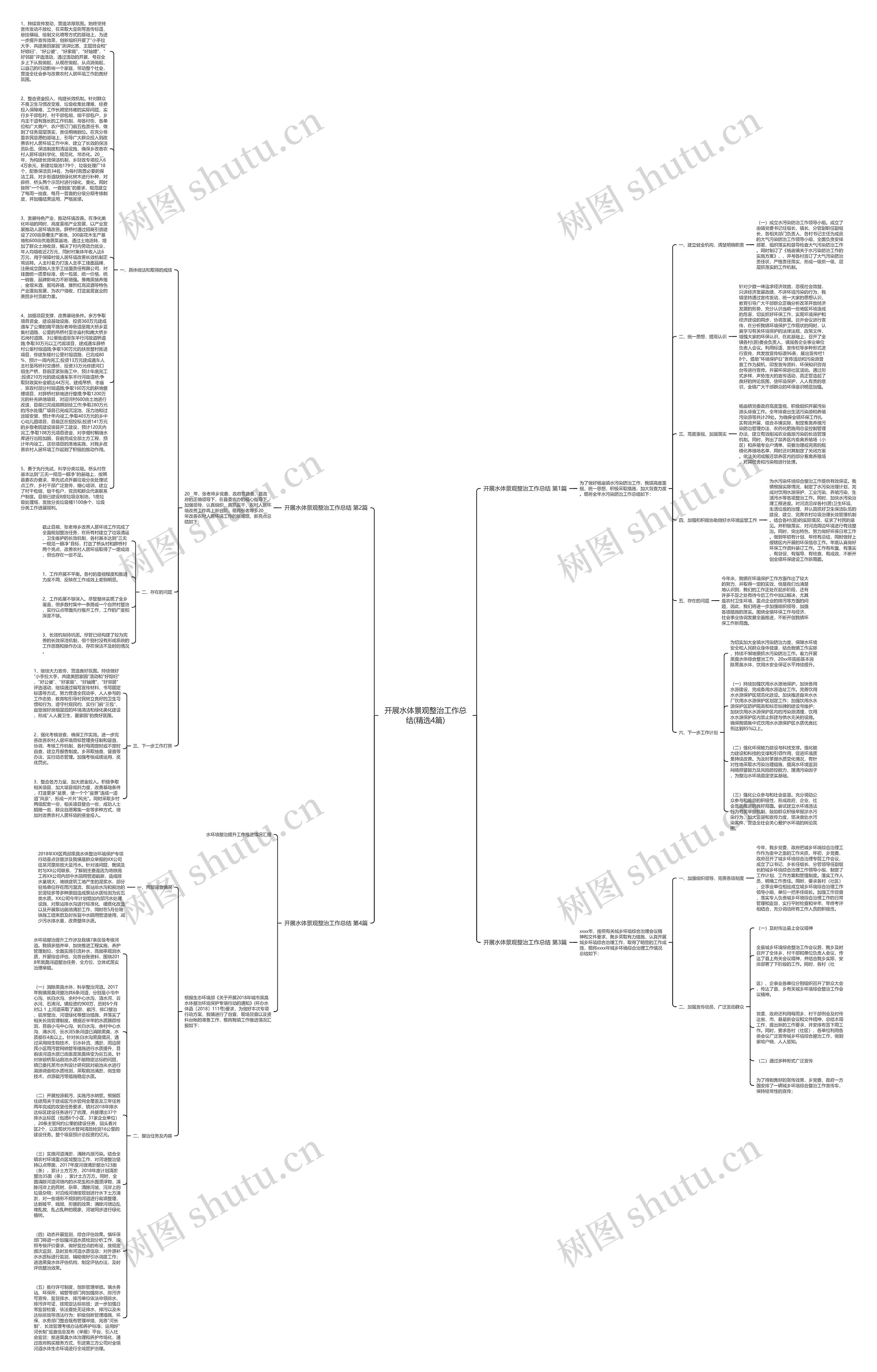 开展水体景观整治工作总结(精选4篇)思维导图