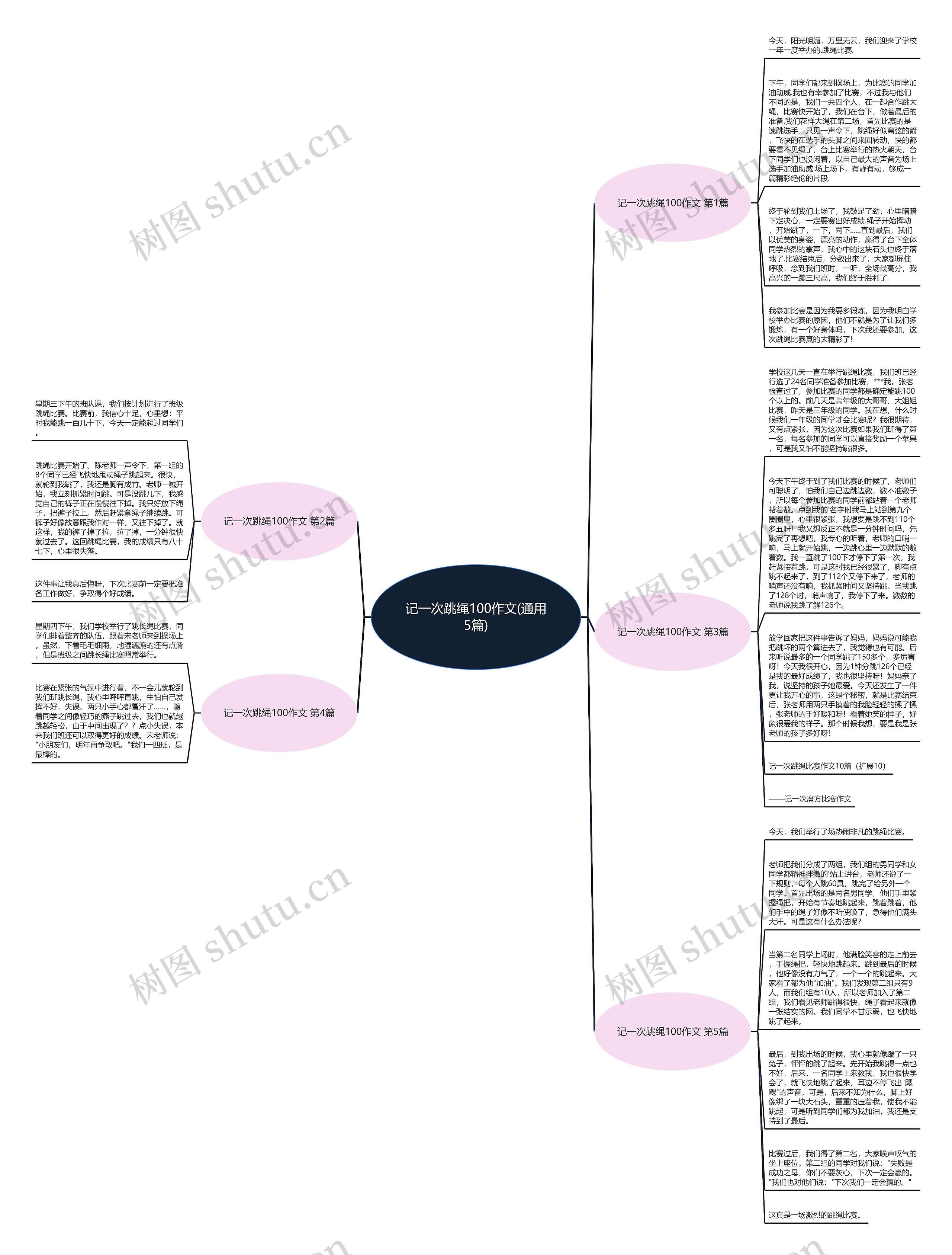 记一次跳绳100作文(通用5篇)思维导图