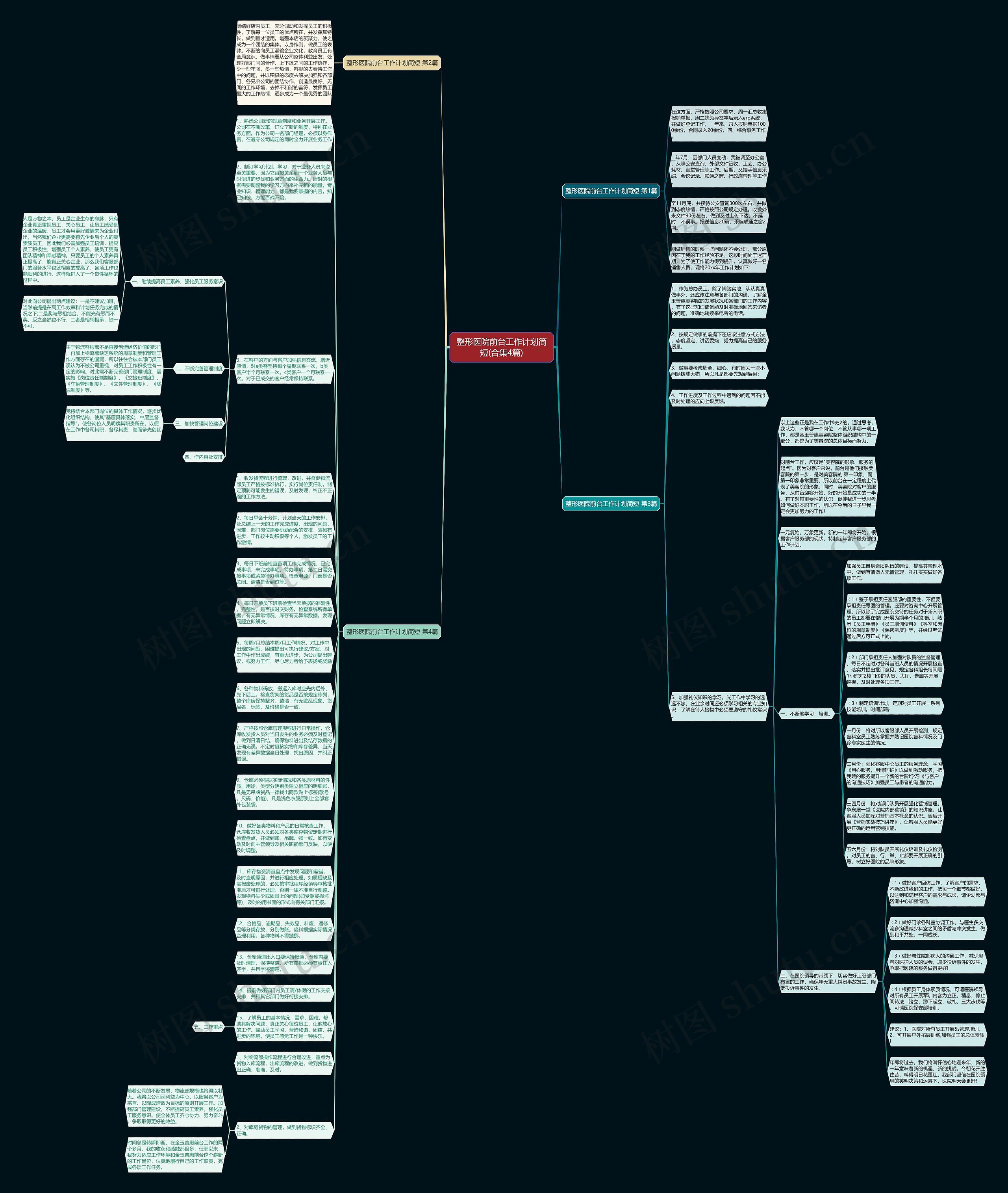 整形医院前台工作计划简短(合集4篇)思维导图