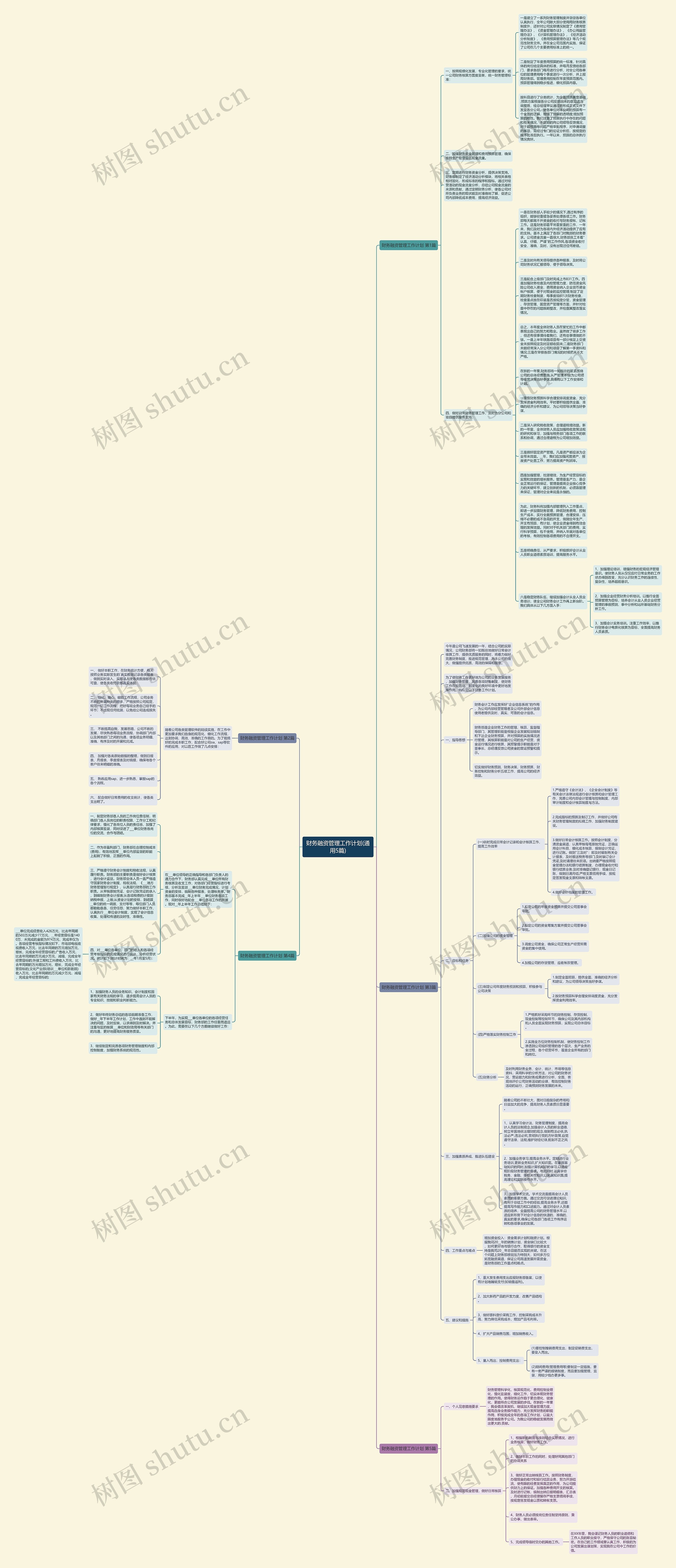 财务融资管理工作计划(通用5篇)思维导图