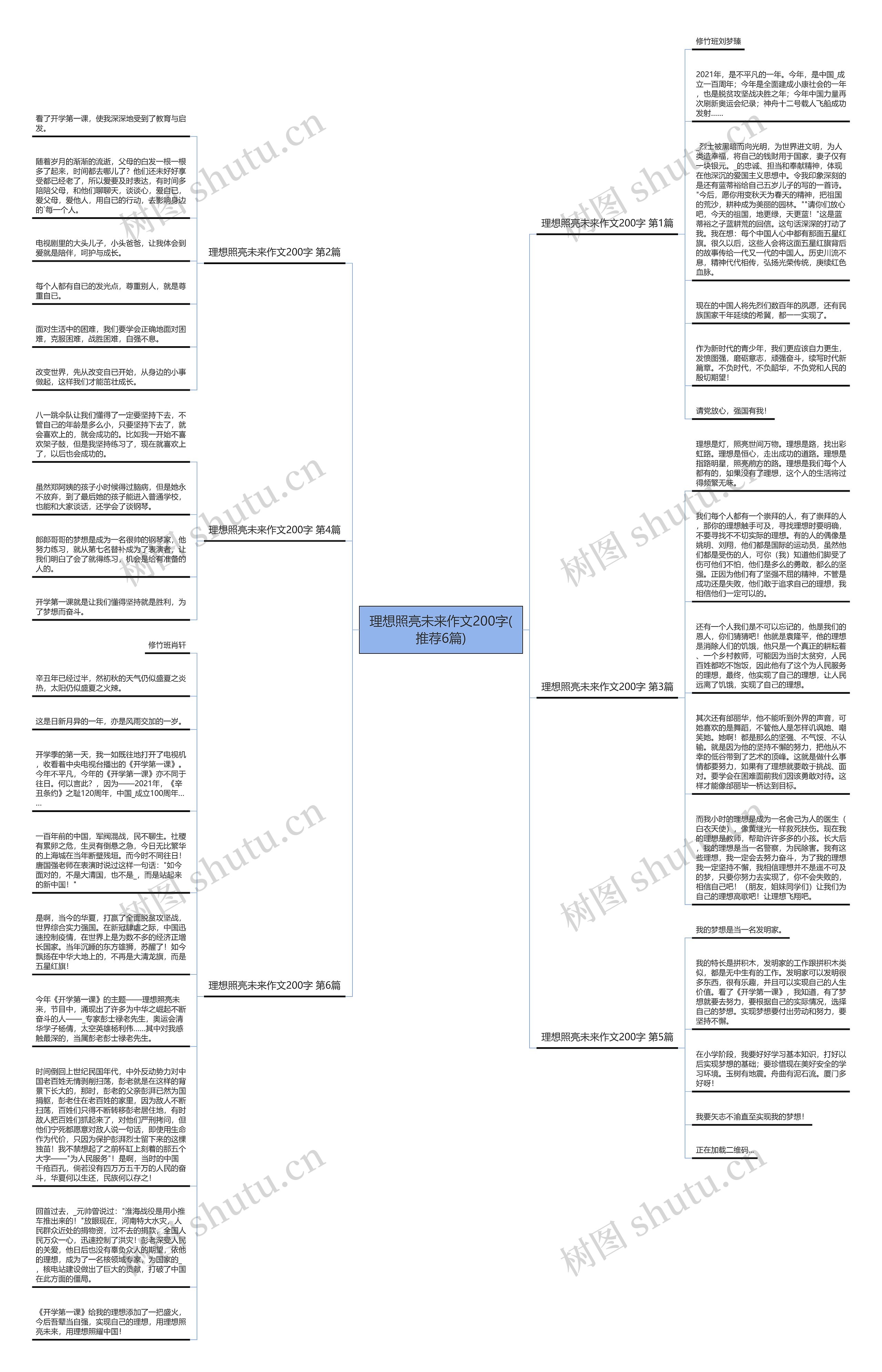 理想照亮未来作文200字(推荐6篇)思维导图