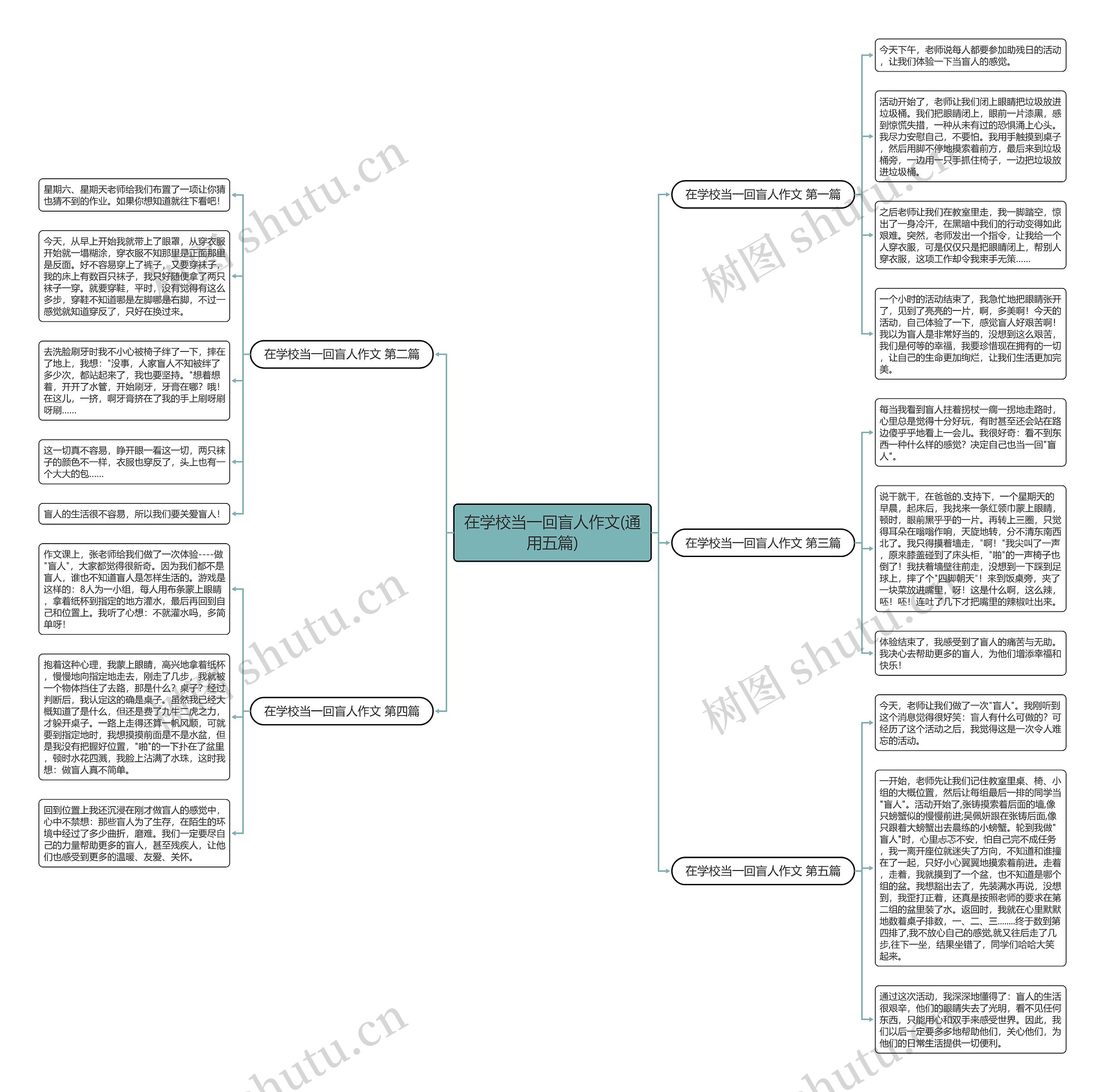 在学校当一回盲人作文(通用五篇)思维导图